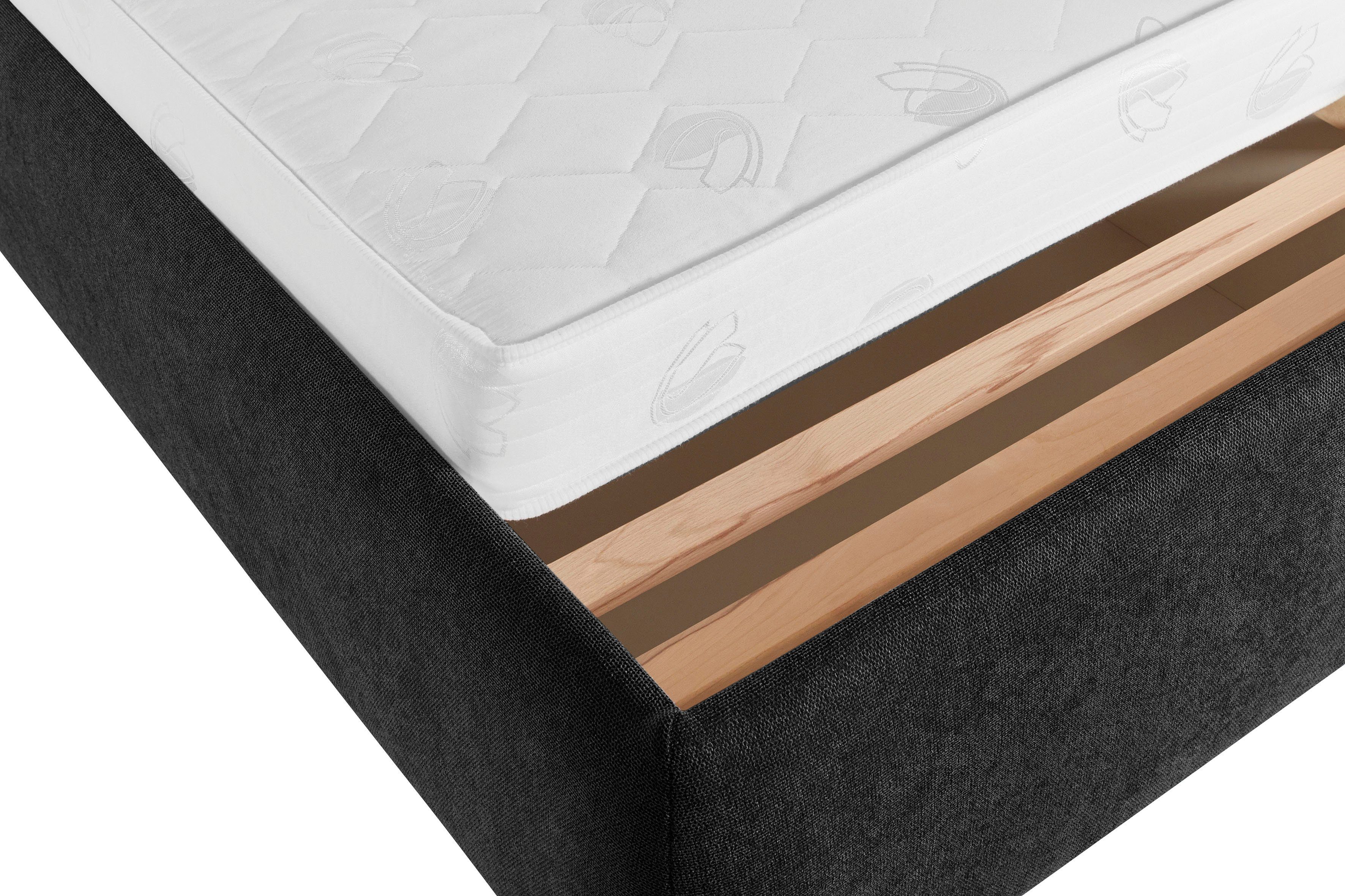 andas Gestoffeerd bed Jenson als bedframe of met 3 matrassoorten en hardheden