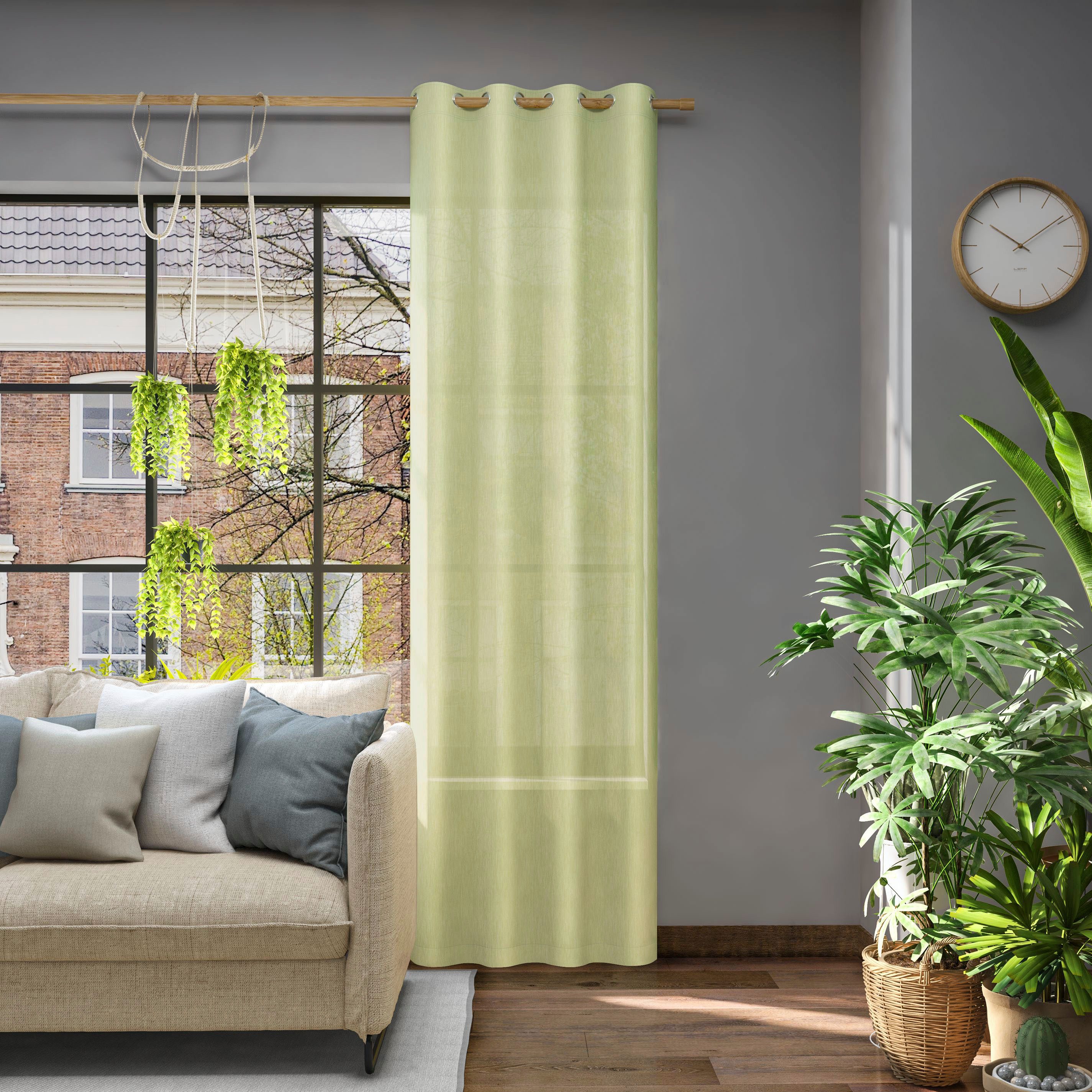 Neutex for you! Gordijn Libre-ECO Breedte 142 cm, op maat (1 stuk) kant & klaar gordijnen groen