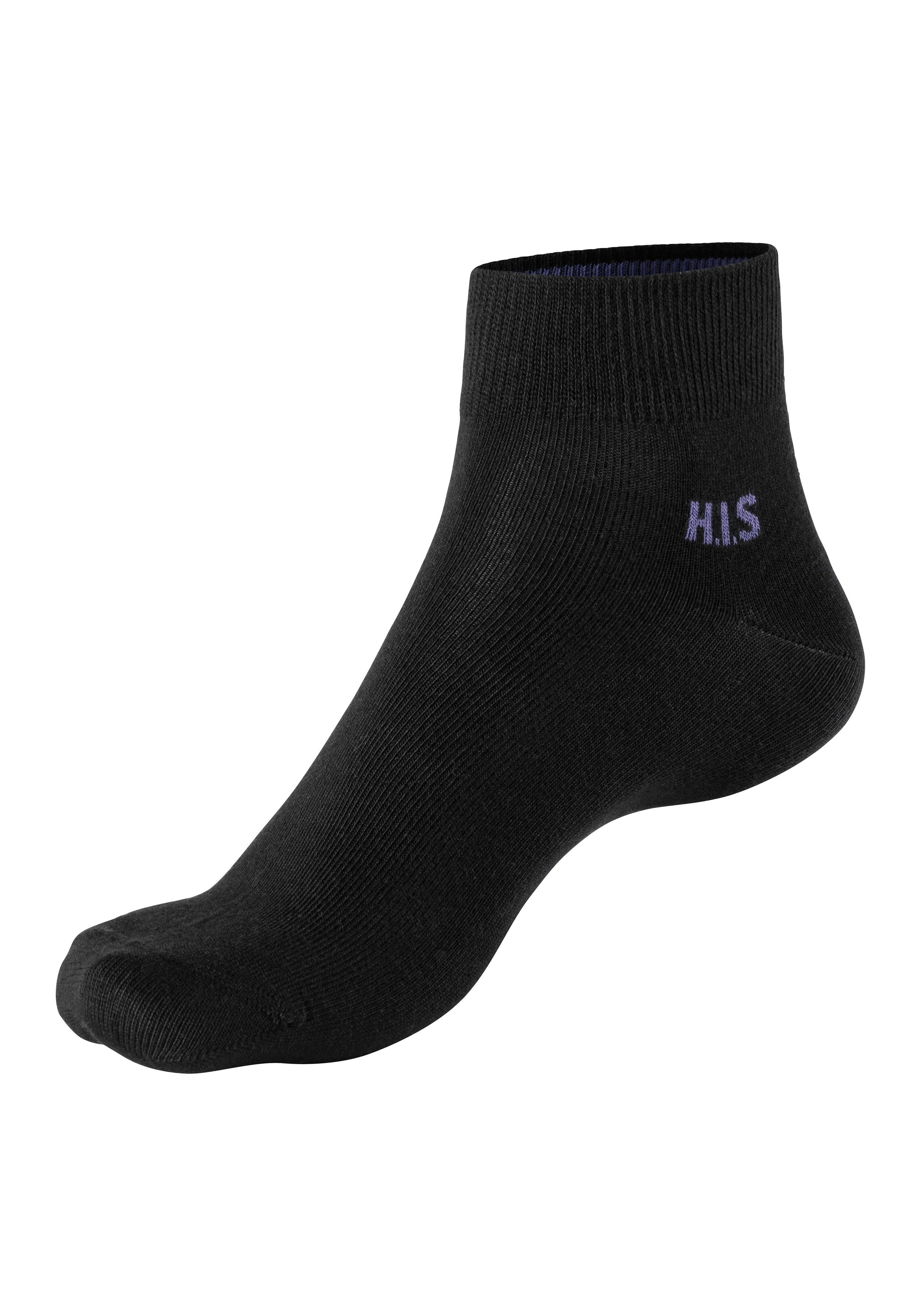 H.I.S Korte sokken met gekleurde binnenkant van de band (set, 10 paar)