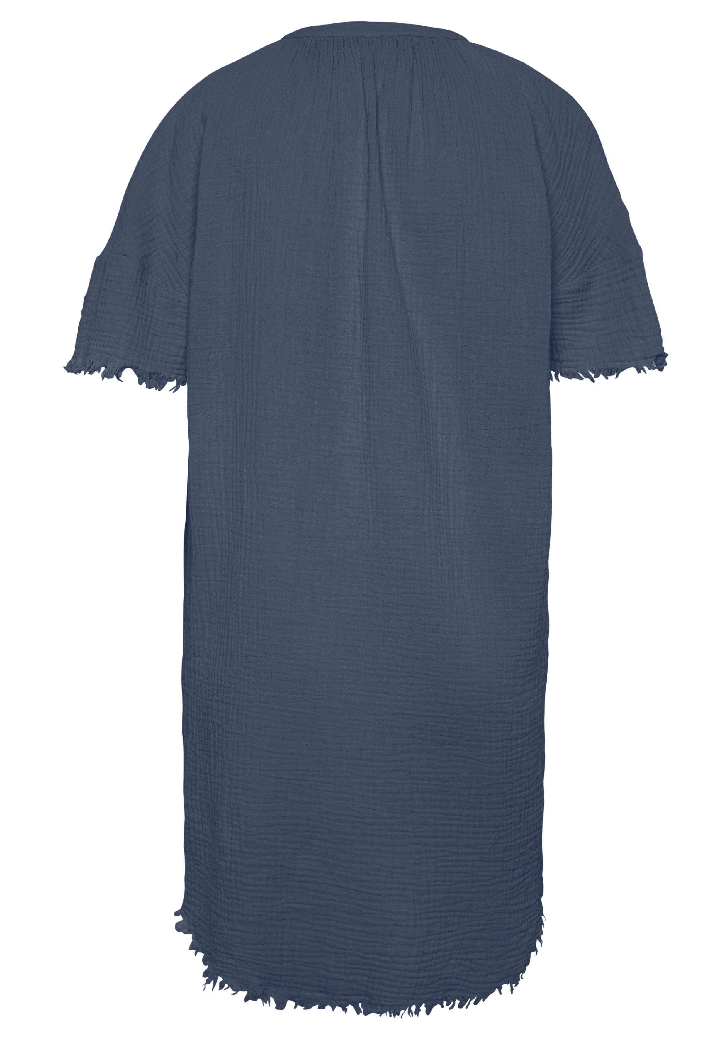 s.Oliver RED LABEL Beachwear Nachthemd van geweven mousseline stof