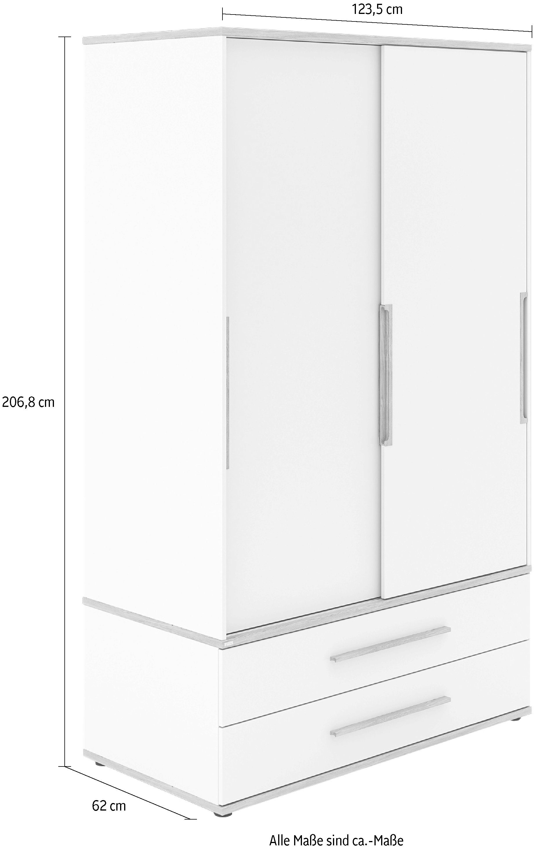 PAIDI Kinderwelten Kledingkast YOLANDA 2T2S smal Schuifdeuren met hoogwaardige aluminium rails, 2 lades