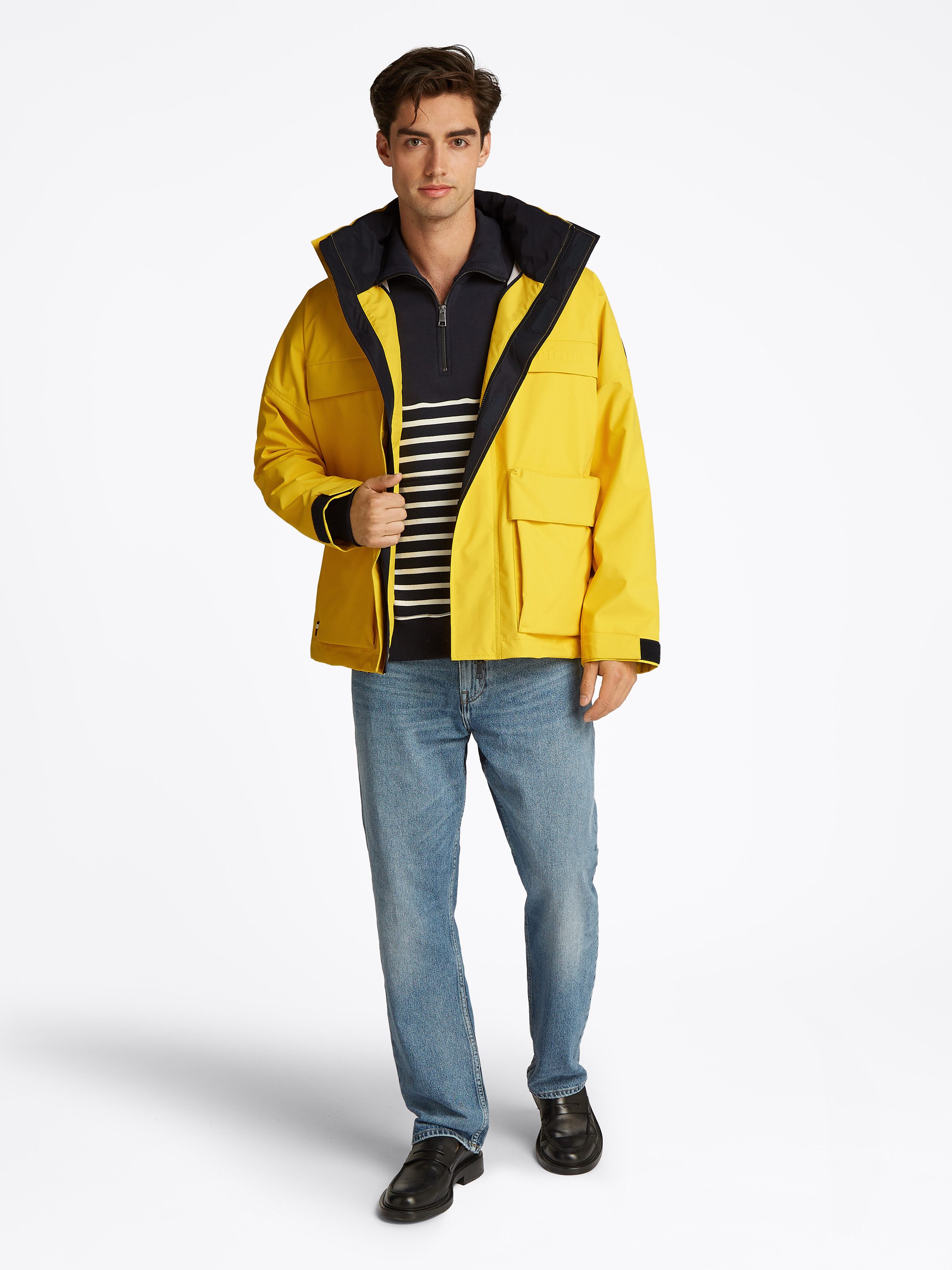 Tommy Hilfiger Outdoorjack REGATTA MID LENGTH JACKET opbergbare capuchon met ritsvak