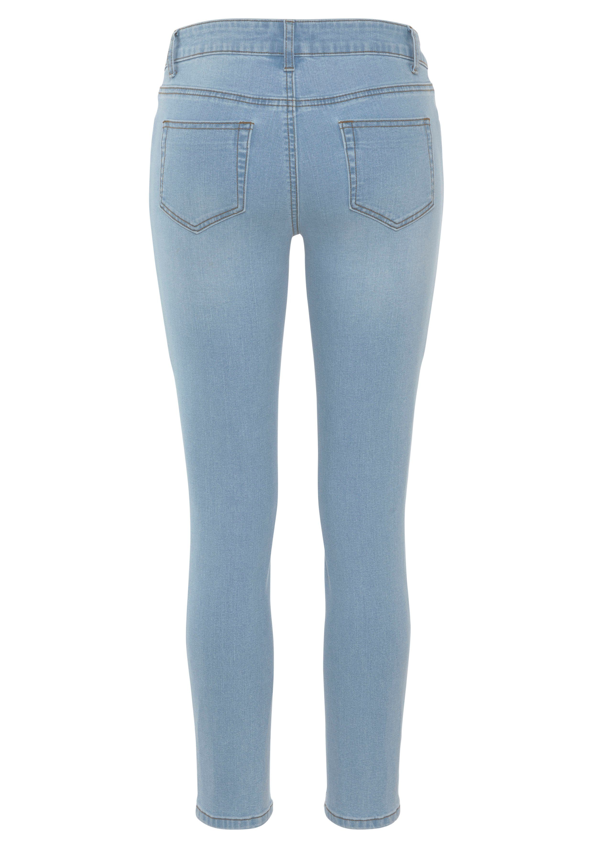 Arizona 7/8 jeans Met geren extra-strakke snit, used-look-wassing, lage taille