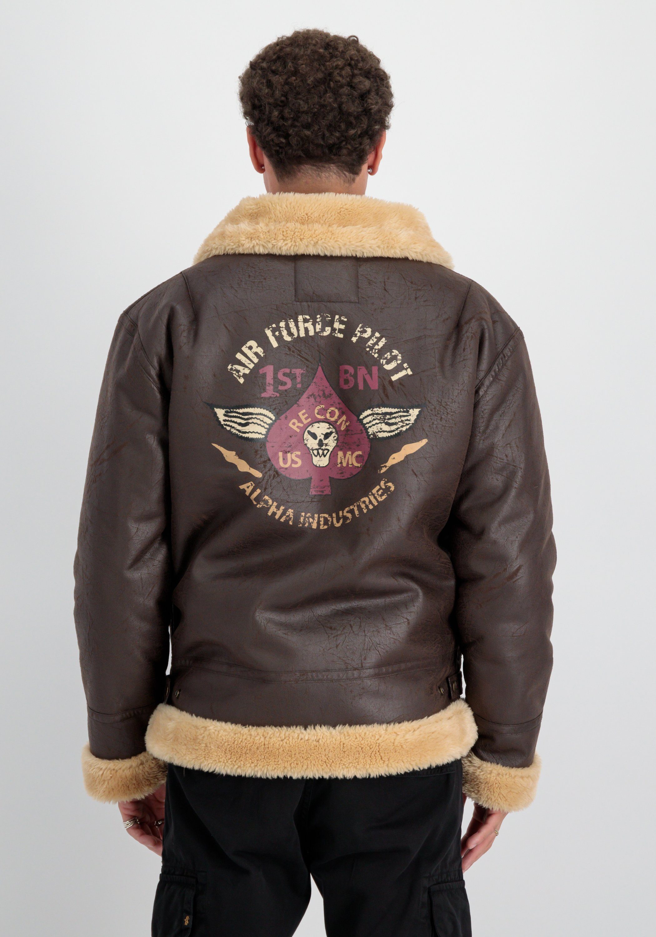 Alpha Industries Leren jack Alpha Industries Men - Leather & Vegan Jackets B-3 FL Custom