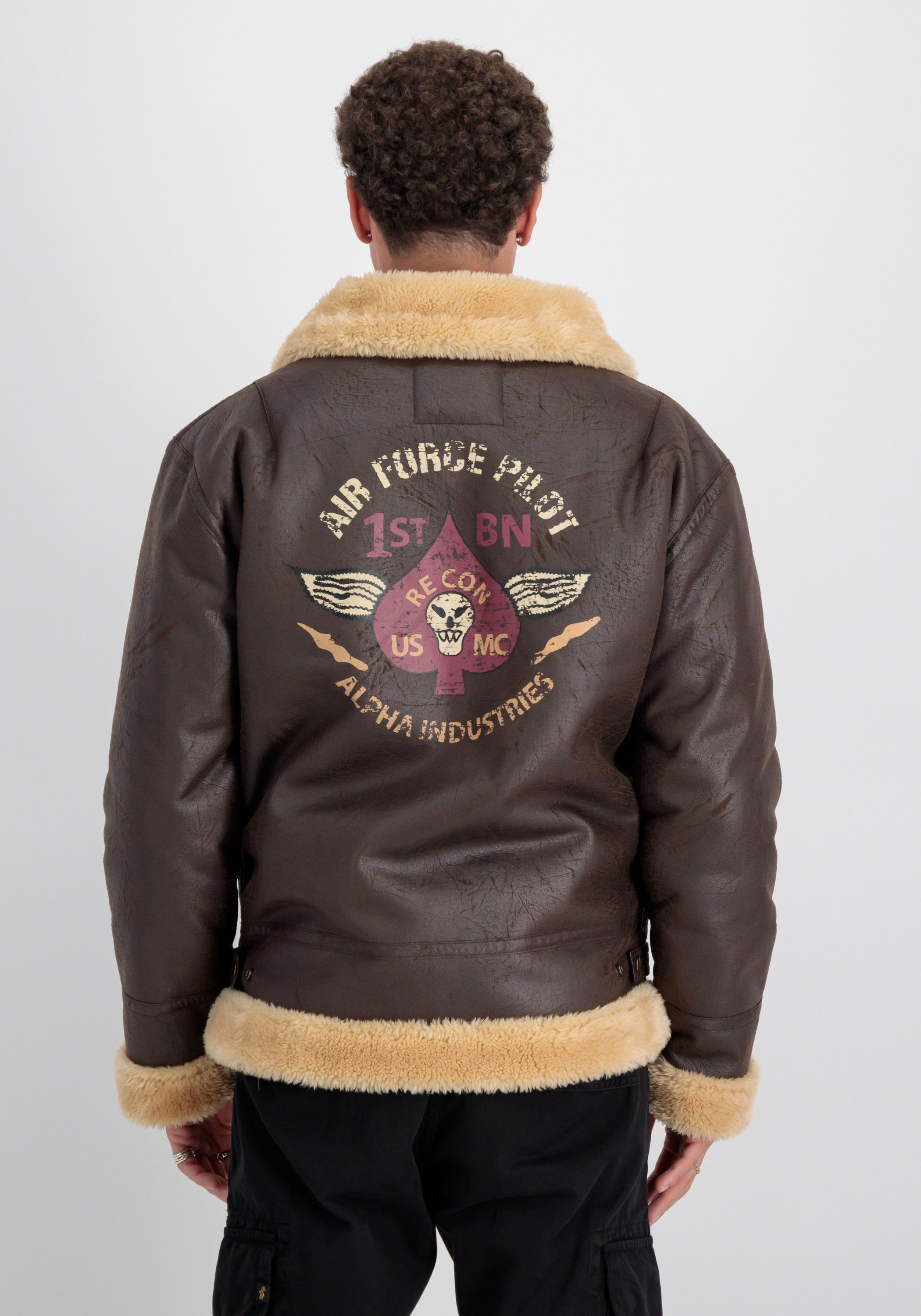 Alpha Industries Leren jack Men Leather & Faux Jackets B3 FL Custom