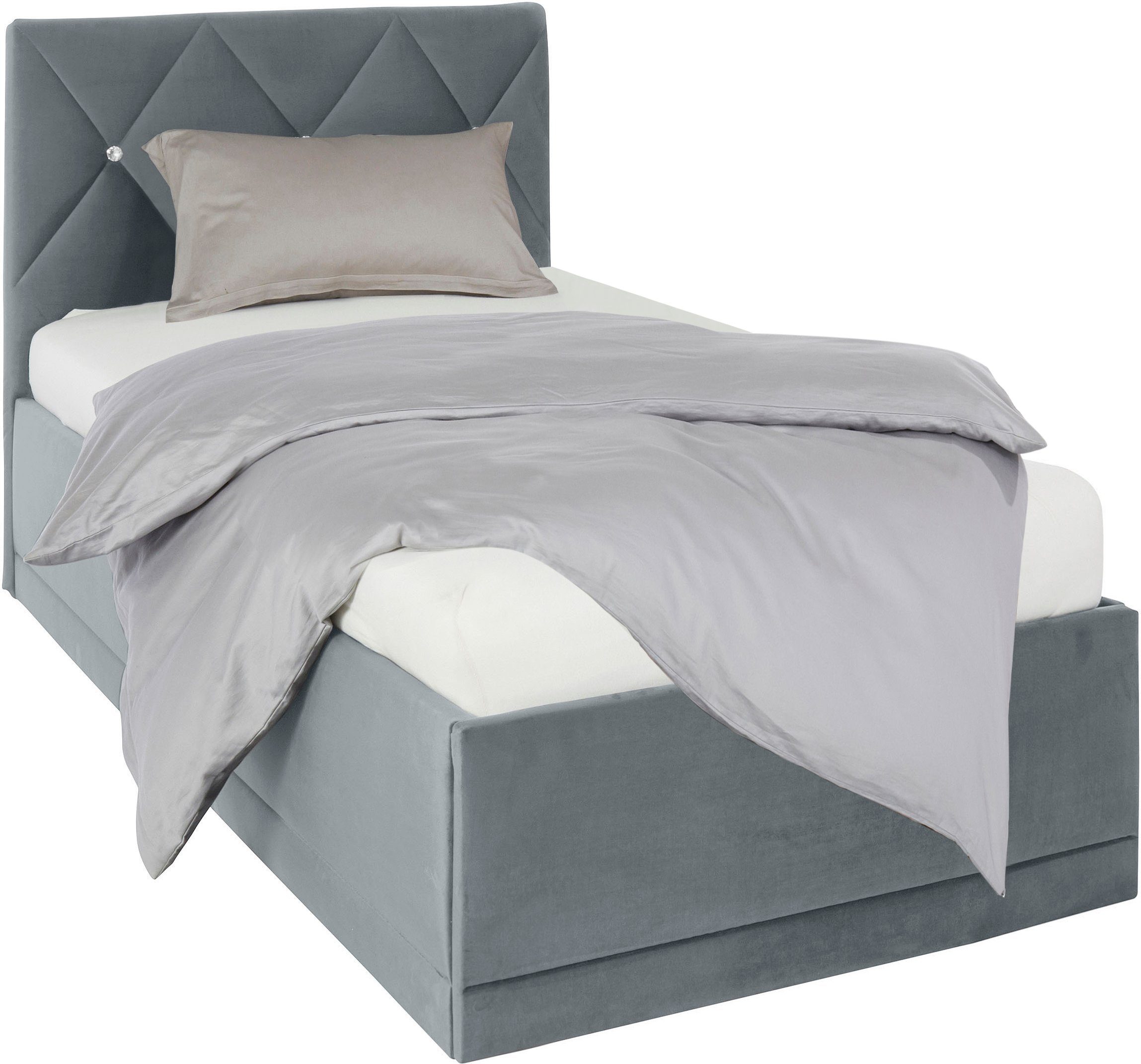 Westfalia Polsterbetten Gestoffeerd bed ADAMAS ook met bedlade, knoopdetails met stras