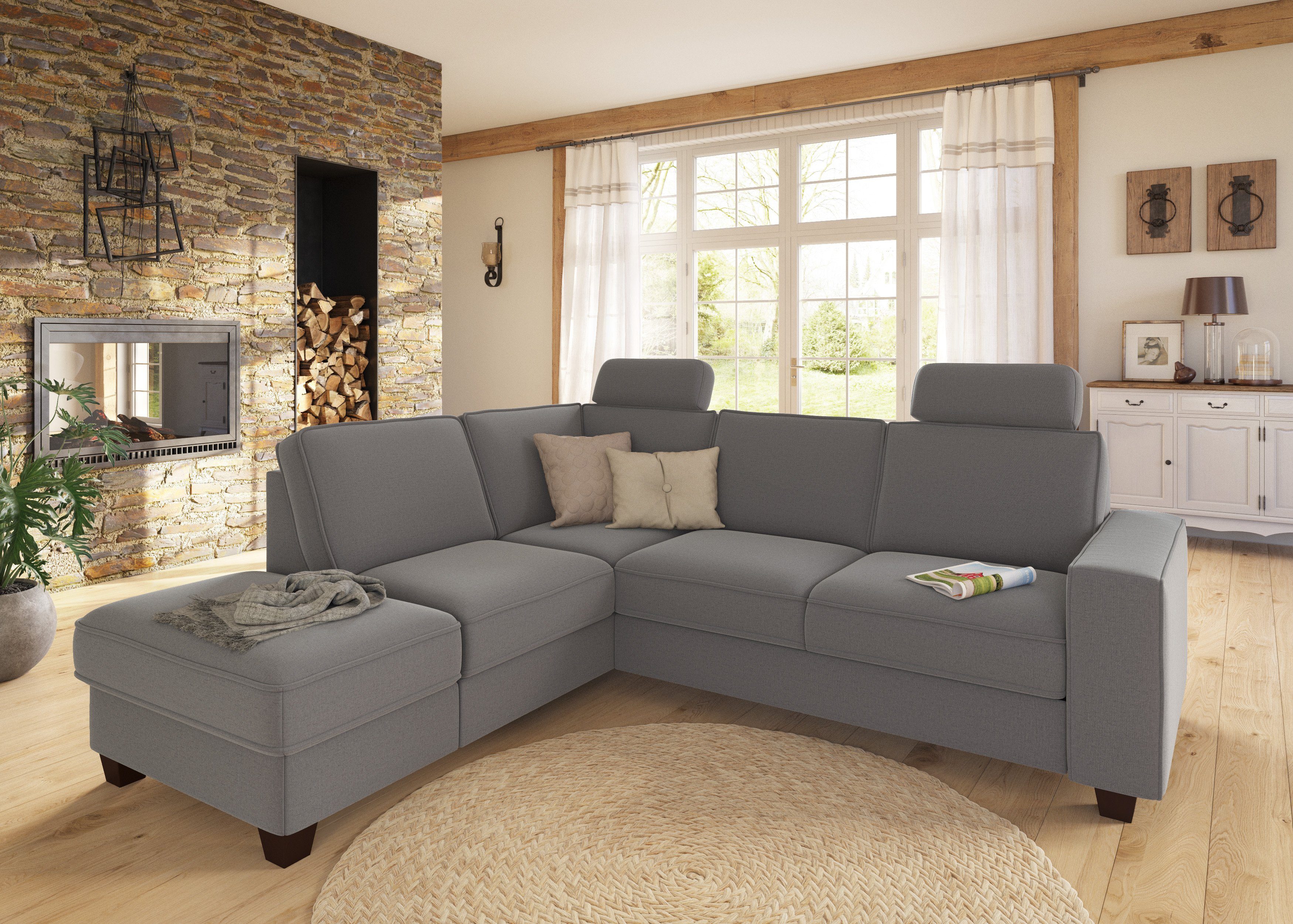 Home affaire Hoekbank County L-model naar keuze ottomane links of rechts, met binnenveringsinterieur (2-delig)