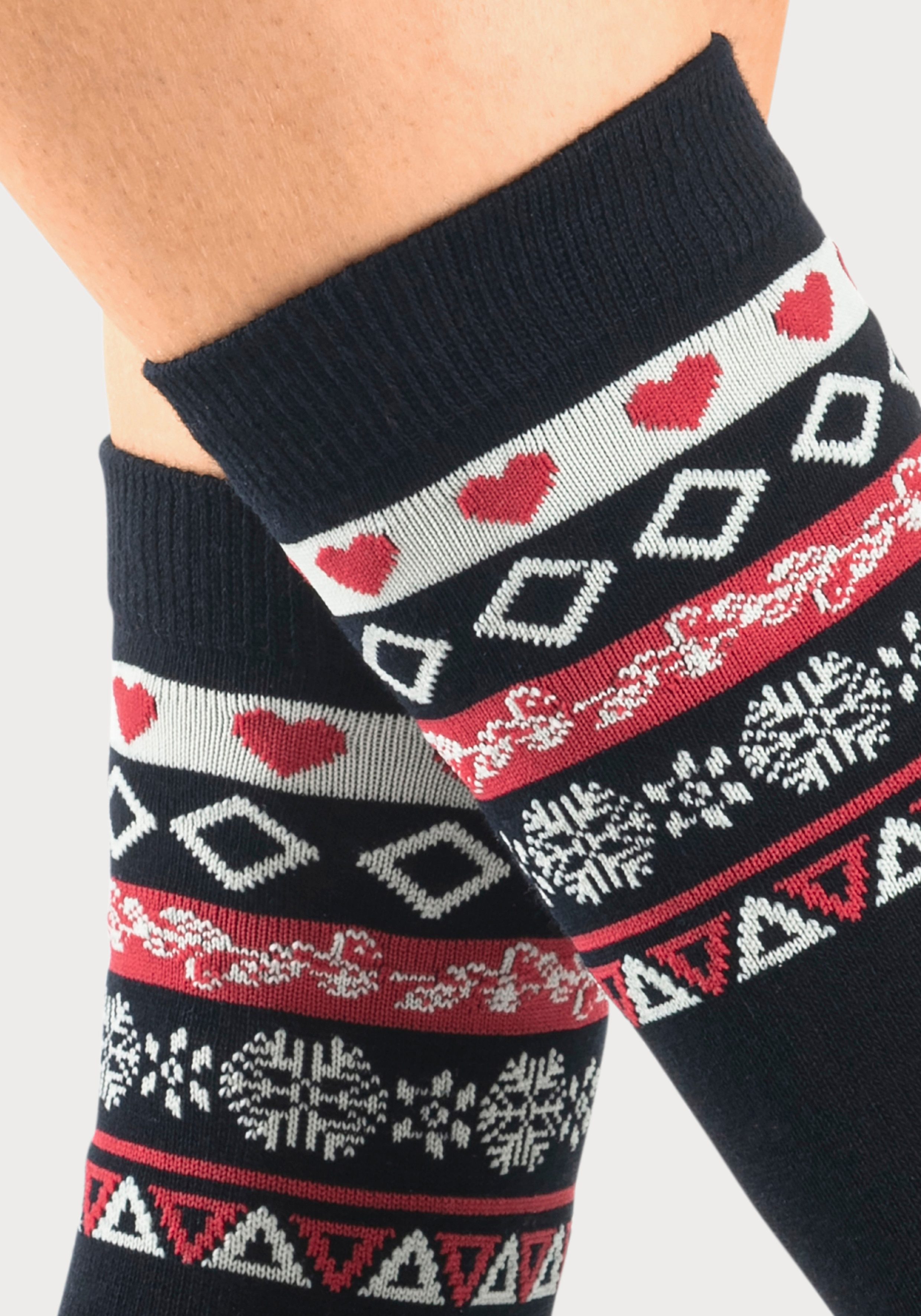 H.I.S Basic sokken met wintermotieven (set, 3 paar)