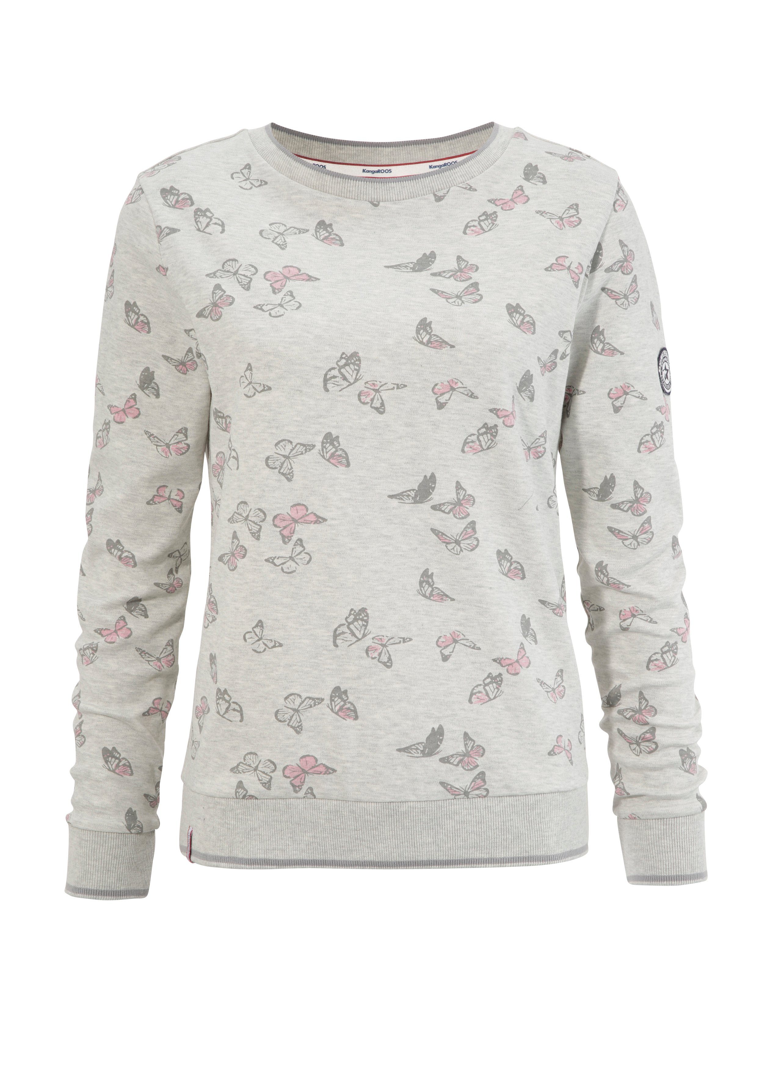 KangaROOS Sweatshirt met trendy all-over vlinderprint