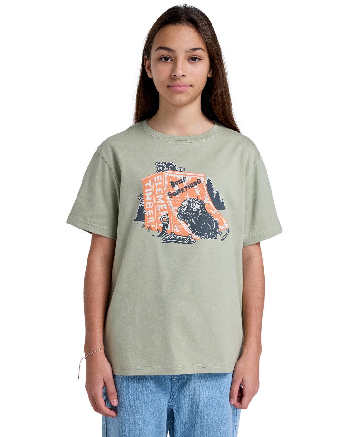Element Shirttop Timber Breaktime jongens shirts maat 10(140-148cm) groen