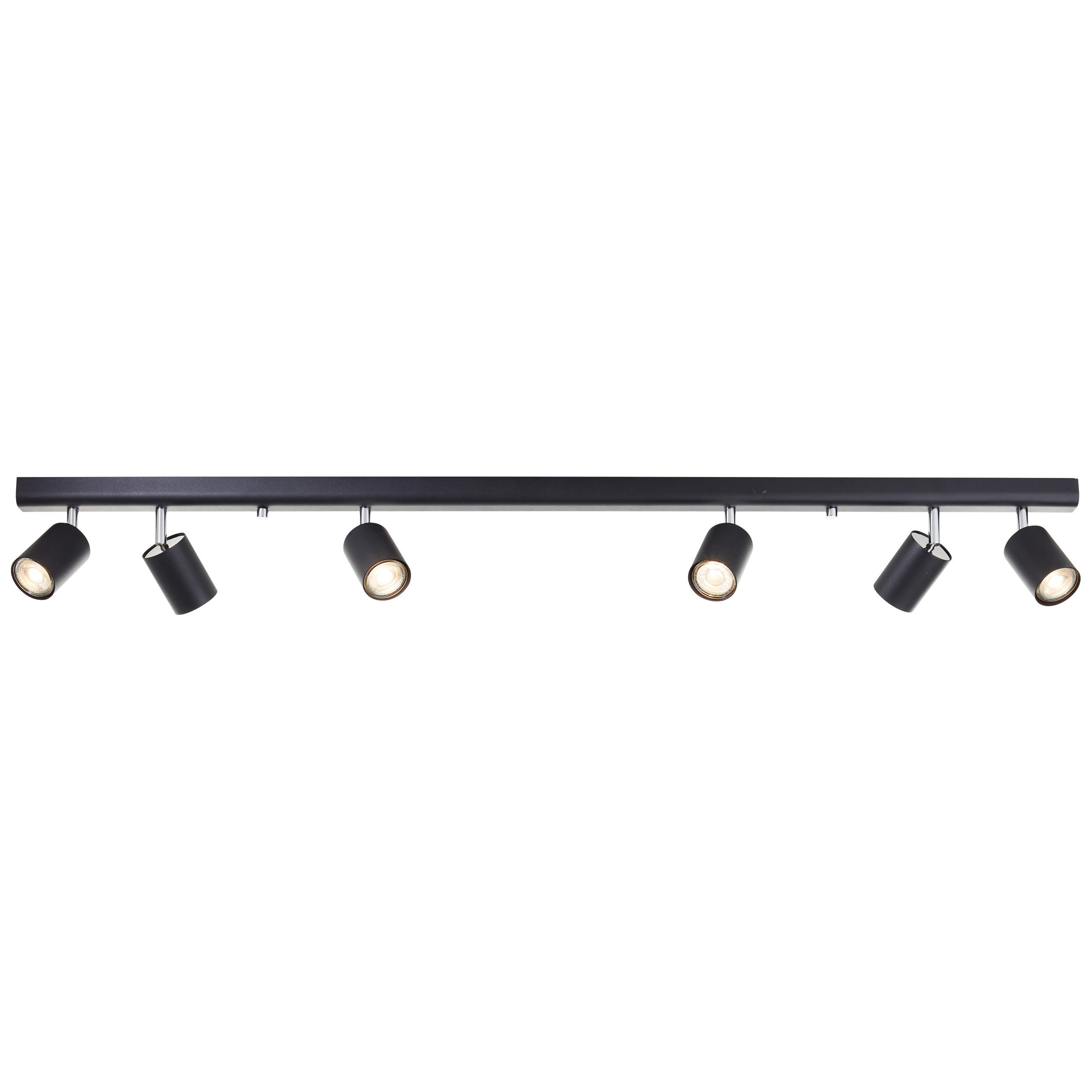 Brilliant Leuchten Plafondspot Different Spotbalk, 119 cm, 6x GU10, schwenkbaar, metaal, zwart (1 stuk)