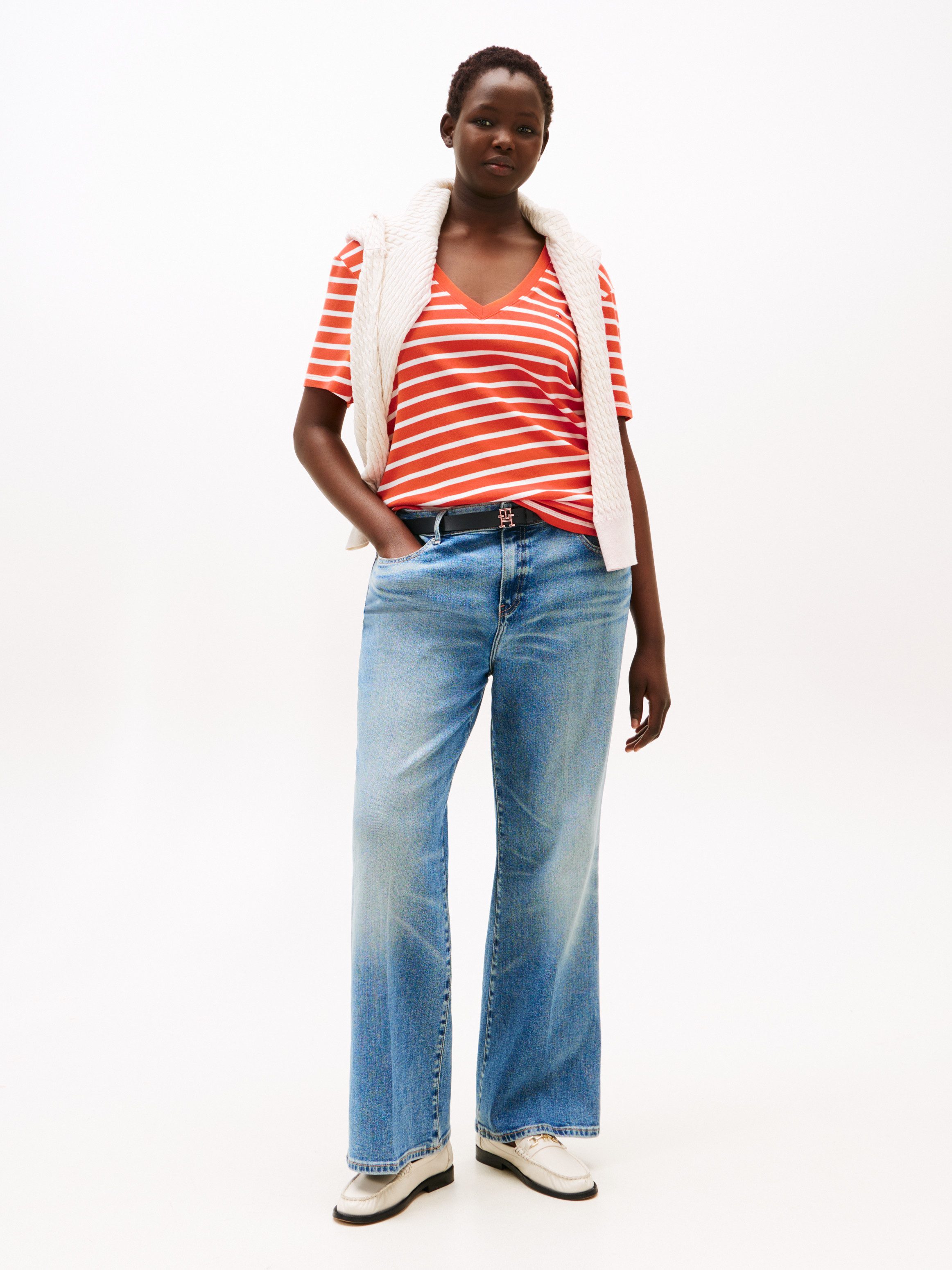 Tommy Hilfiger Curve Shirt met V-hals CRV SLIM CODY V-NK SS