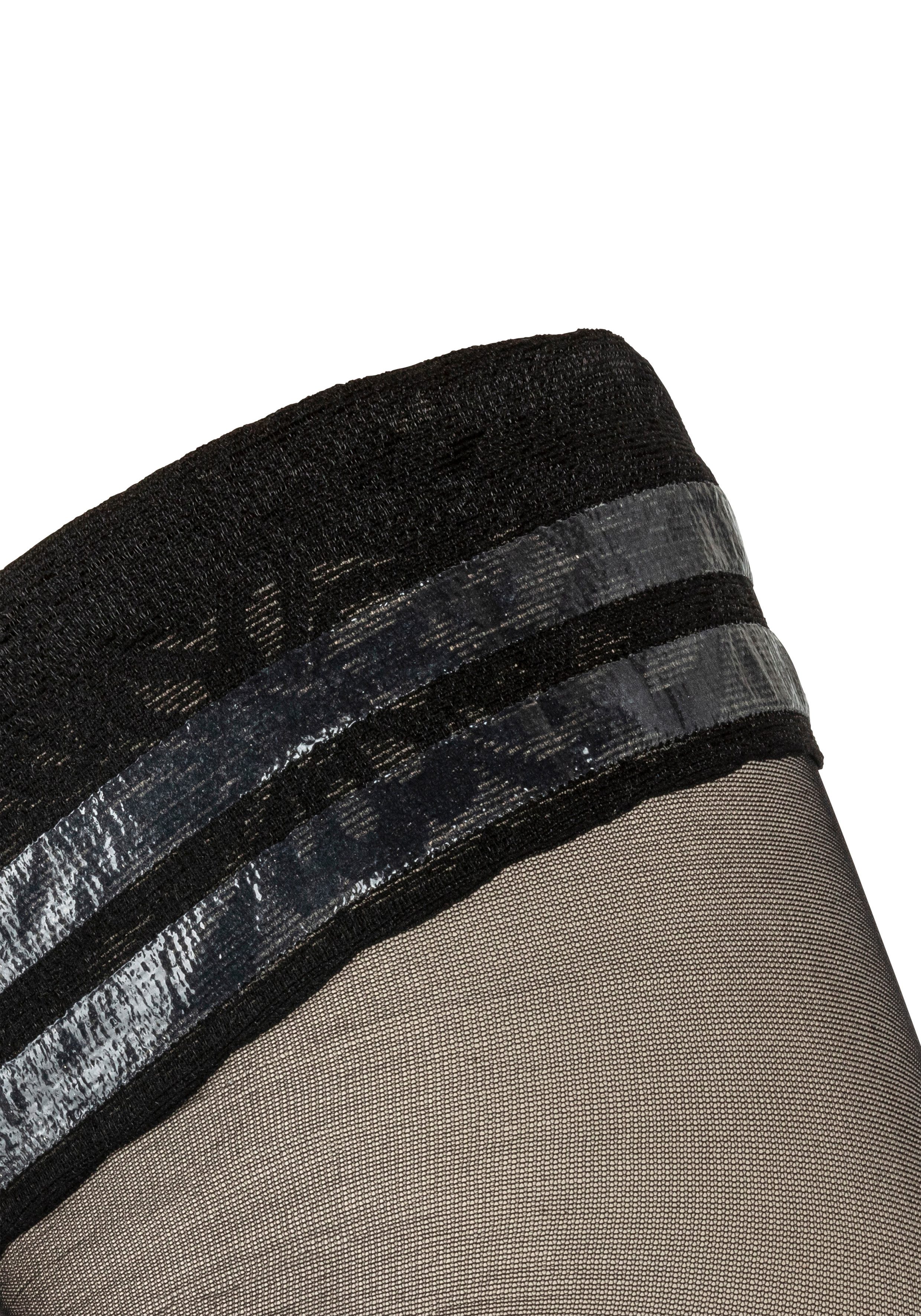Sarlini Fijne kousen 20 Denier kousen zonder band met kant en siliconenrand voor optimale grip (2 paar, Set van 2)