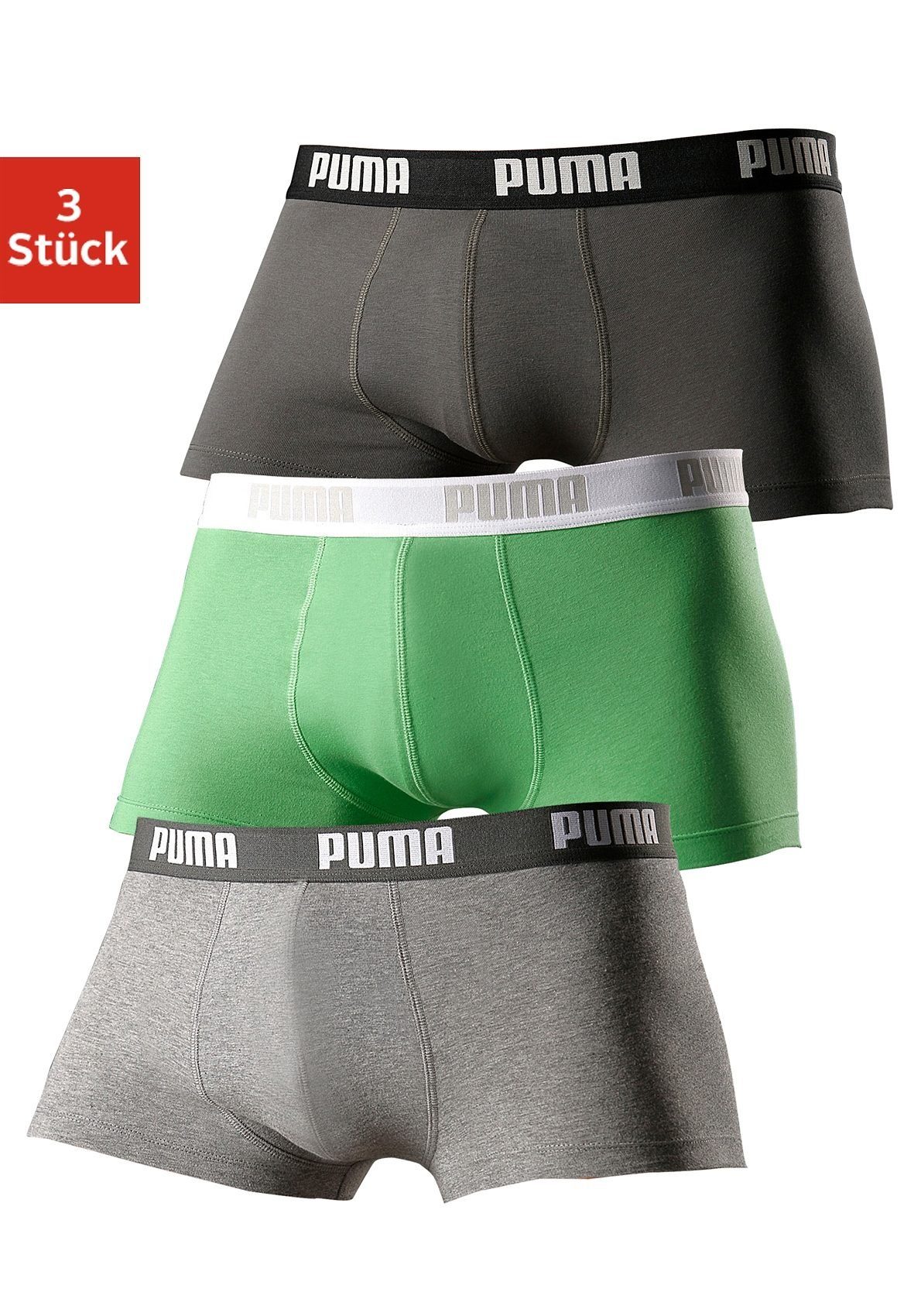 PUMA Hipster met logo-opschrift op brede band (3 stuks)