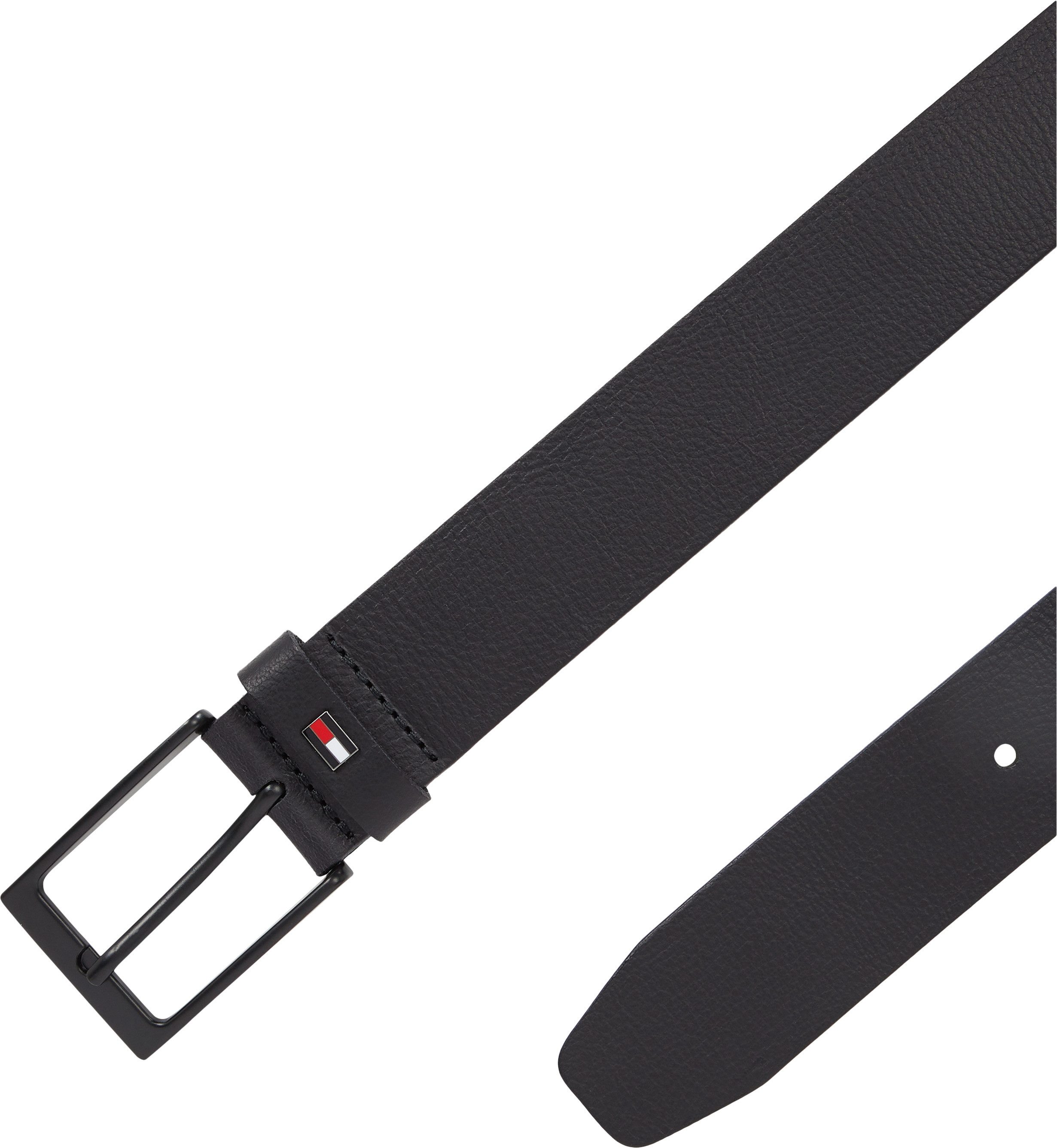 Tommy Hilfiger Leren riem LAYTON 3.5 Metalen patch, eenvoudige doornsluiting