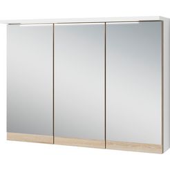 byliving spiegelkast marino breedte 80 cm, met soft-closefunctie deuren, inclusief ledverlichting wit