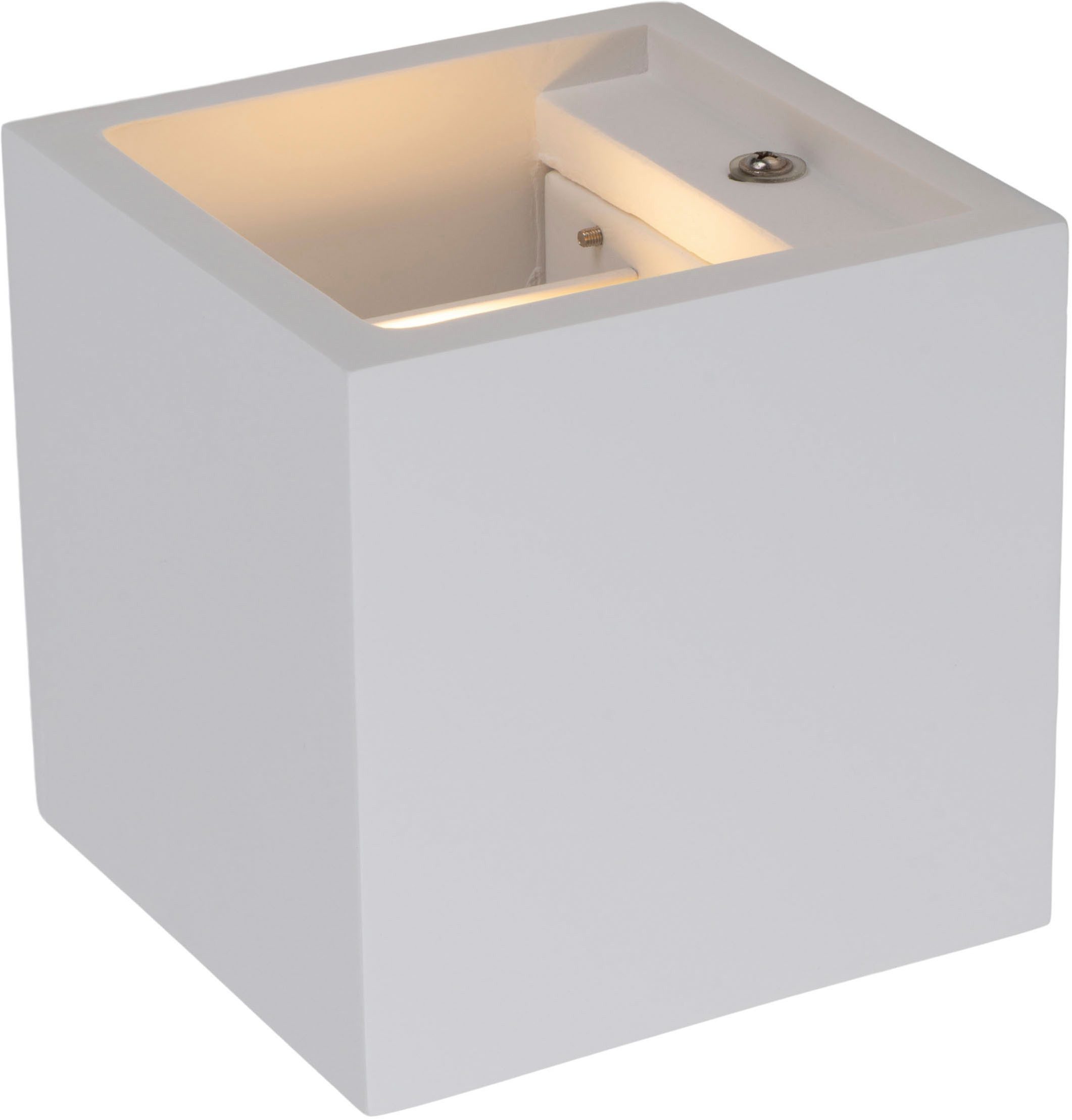 näve Led-wandlamp Wanna incl. 2x 3w cree xp led, l: 11,5cm, b: 11,5cm, h: 11,5cm, gips, wit (1 stuk)