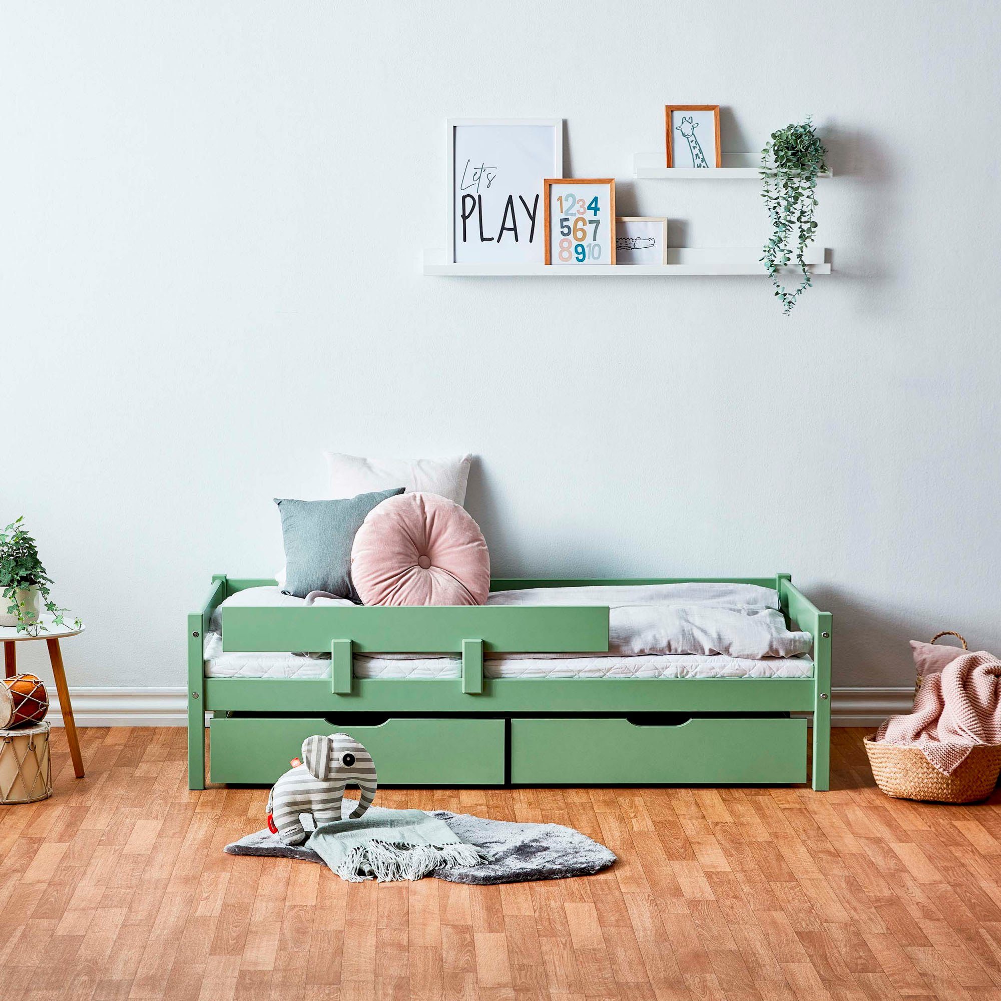 Lüttenhütt Kinderbed ECO One Kinderbed met valbeveiliging, met 2 laden