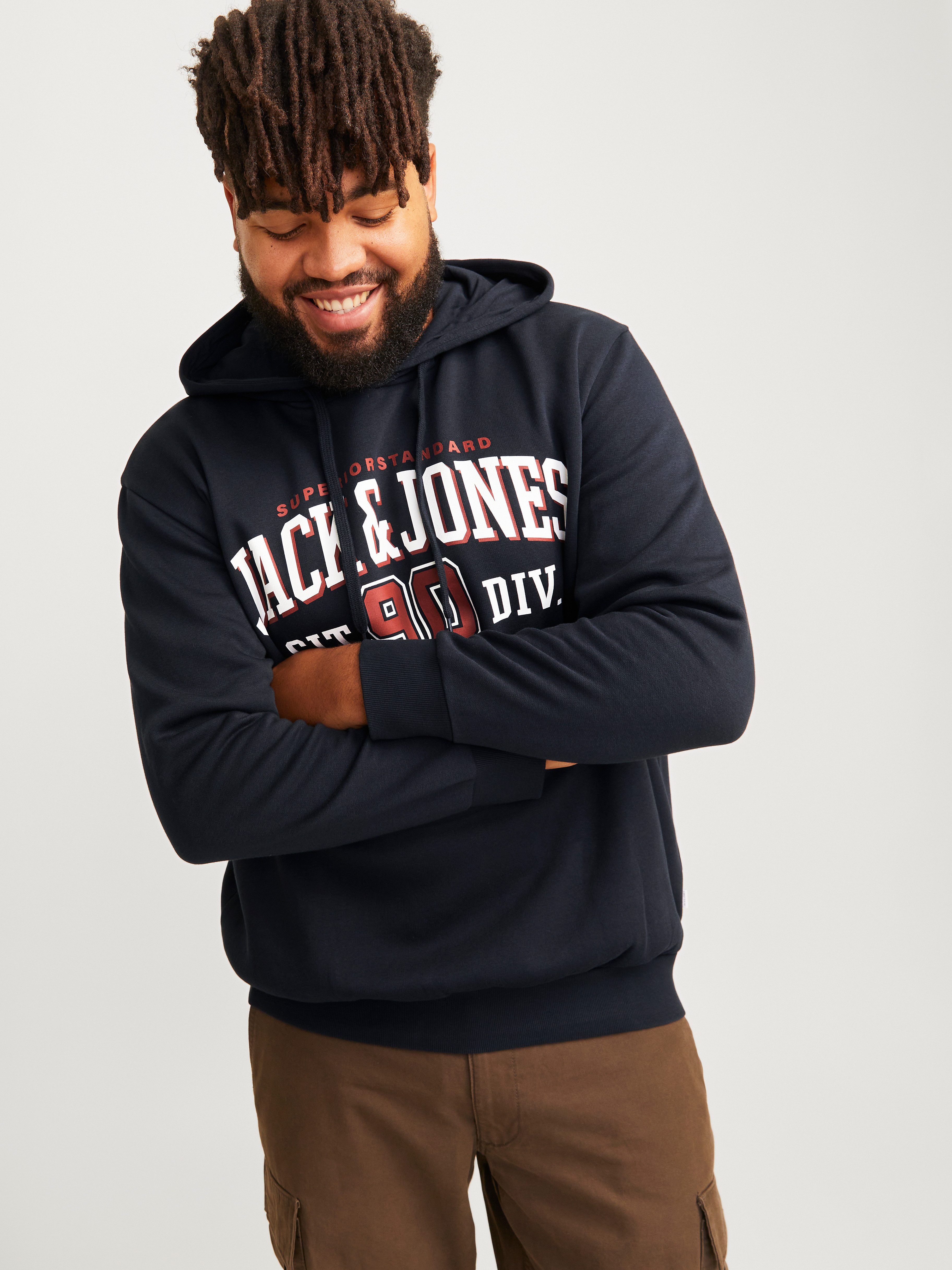 Jack & Jones PlusSize Hoodie JJELOGO SWEAT HOOD 2 COL 24 25 NOOS PLS