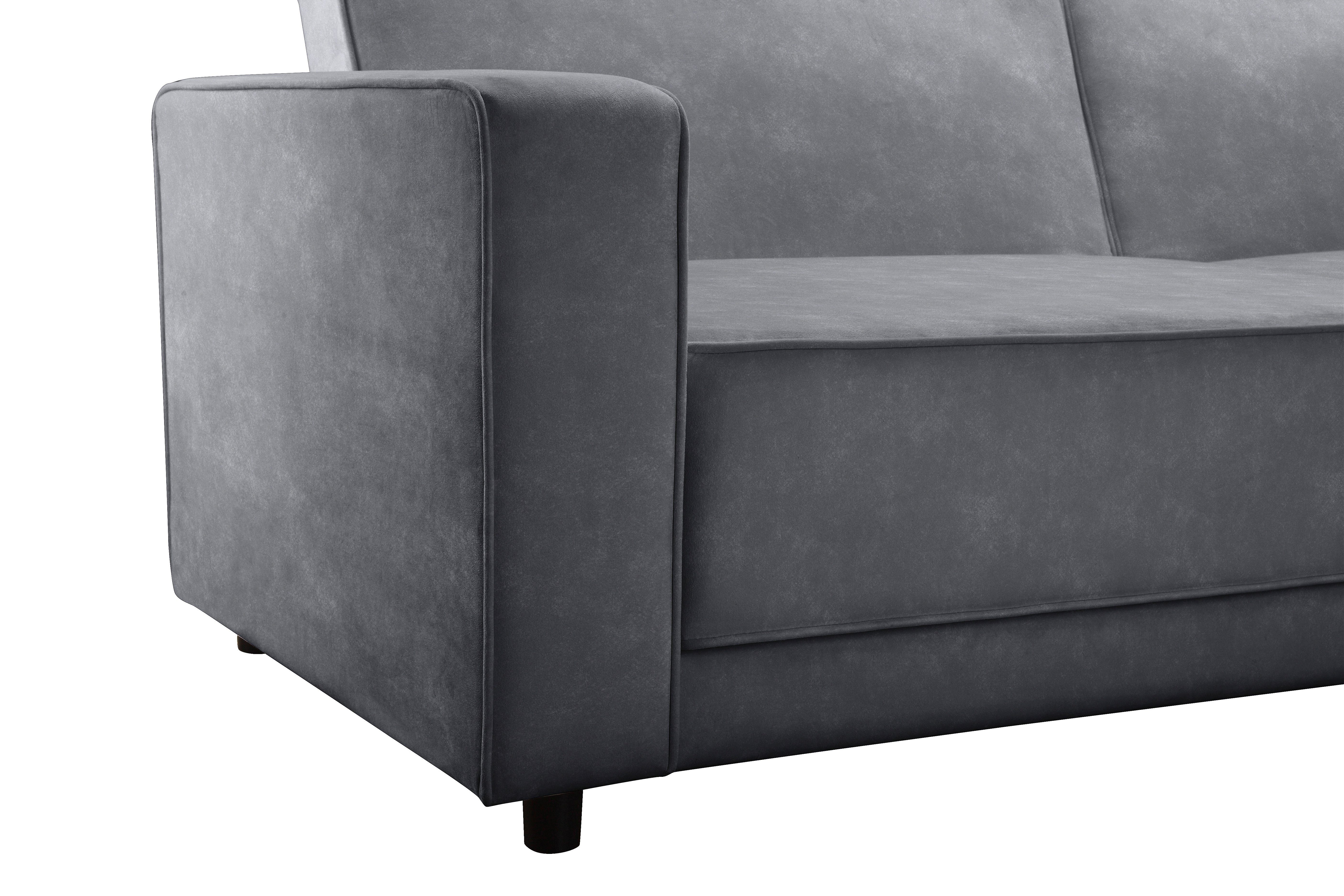 Dorel Home 3-zitsbank Allie slaapbank 225 cm Slaapbank functie (108/190cm), trendy ribfluweel of onderhoudsvriendelijk velours