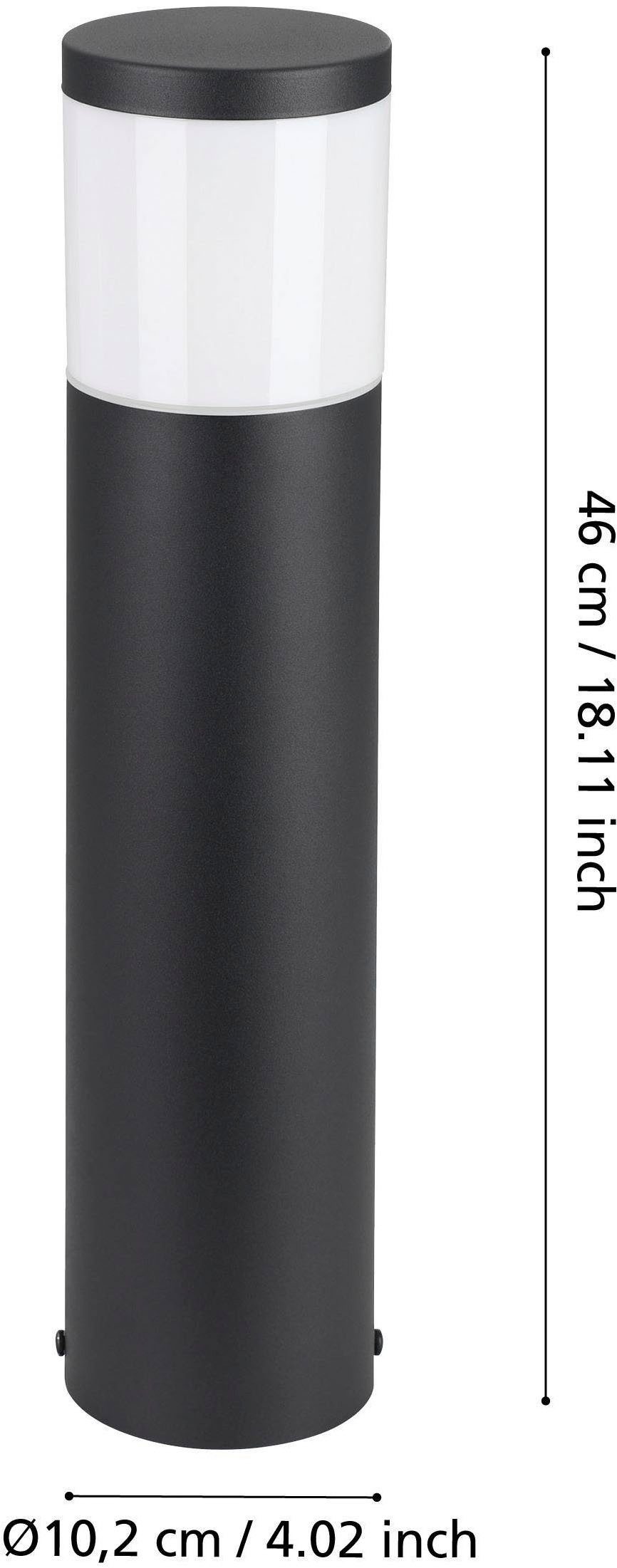 EGLO Staande lamp BASALGO-Z vloerlamp, buitenverlichting, zwart, IP44, ZigBee 3.0 App / spraakbesturing Alexa, ‎‎112x110x470cm, excl. afstandsbediening (1 stuk)
