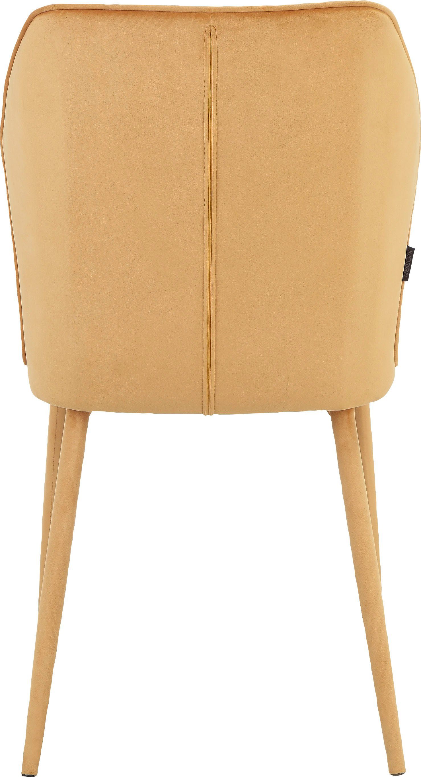 INOSIGN Eetkamerstoel Koa van veloursstof, met zacht verdikte zitting en rugleuning, zithoogte 49 cm (2 stuks)