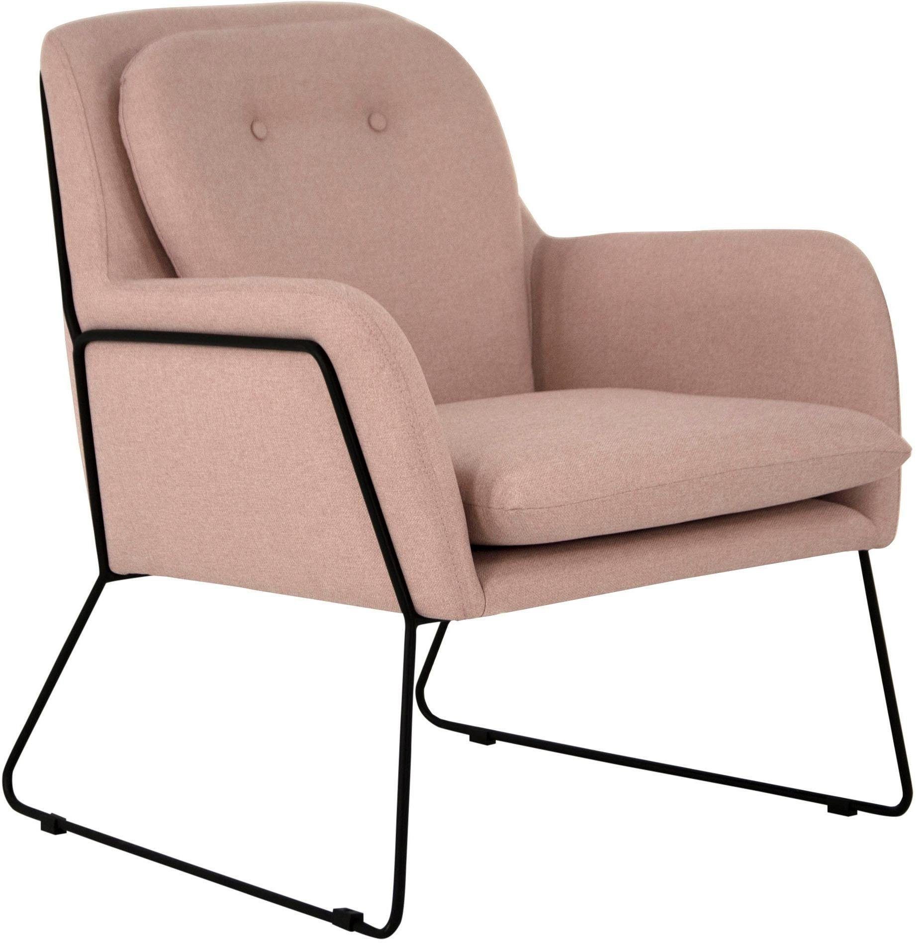 INOSIGN Fauteuil Flin cocktailstoel met knopen en kussen-look achter