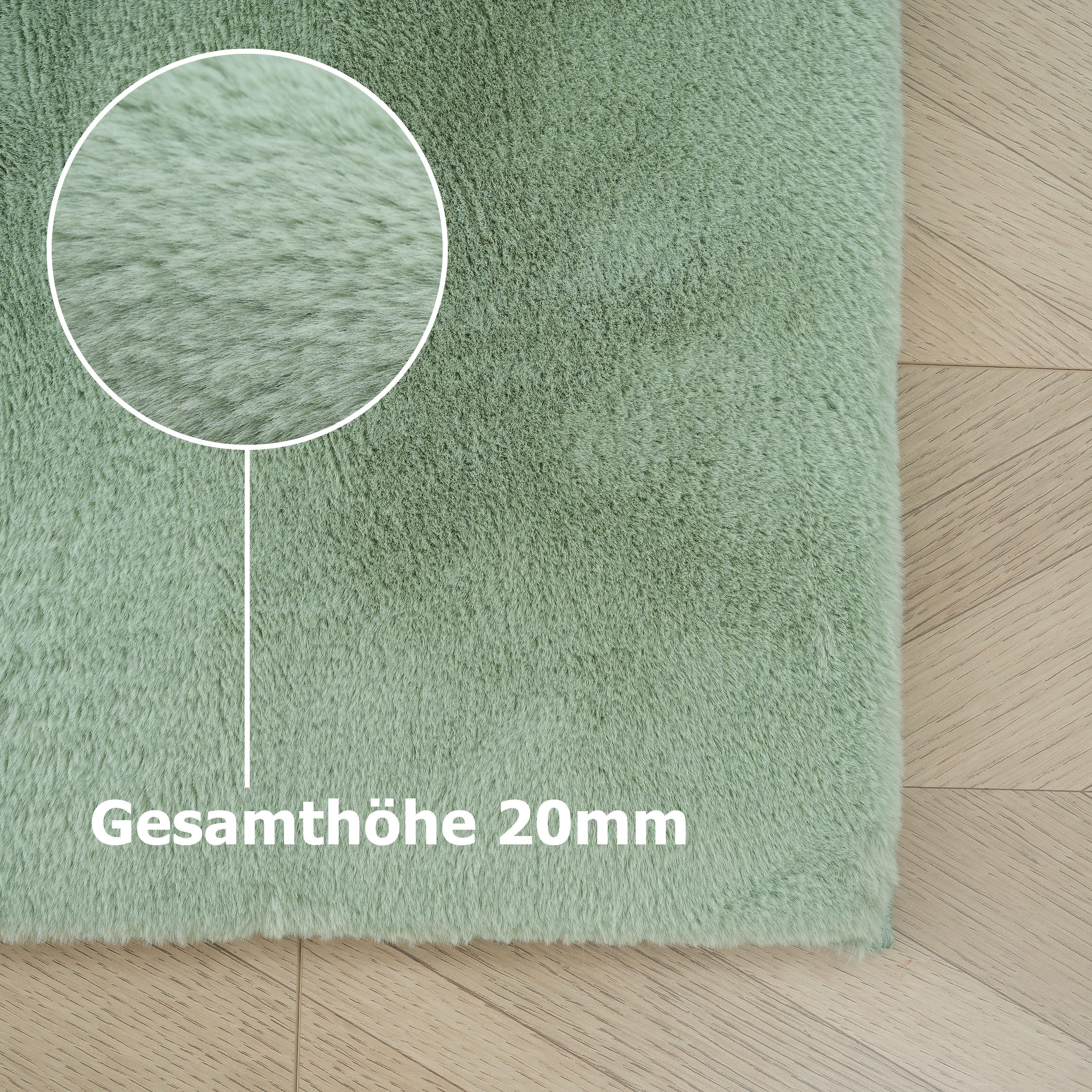 my home Vachtvloerkleed Balu, kunstfellteppich, modern, langpolig tapijt Konijnenbont-gevoel, behaaglijk, zacht, woonkamer, slaapkamer