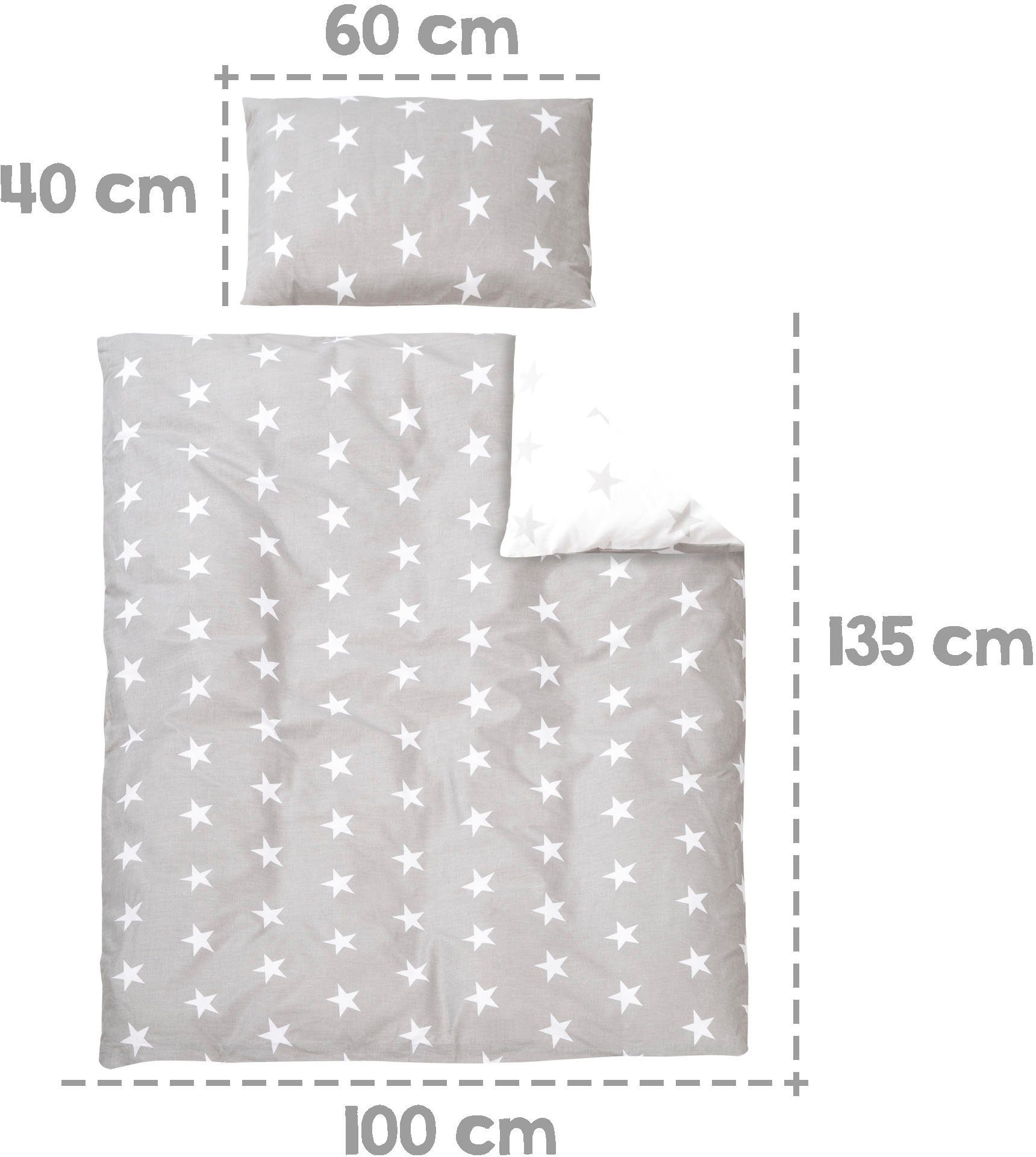 Roba® Compleet bed Little Stars, 70x140 cm Matras, kinderbedset en hemel, tot kinderbed om te bouwen (6-delig)