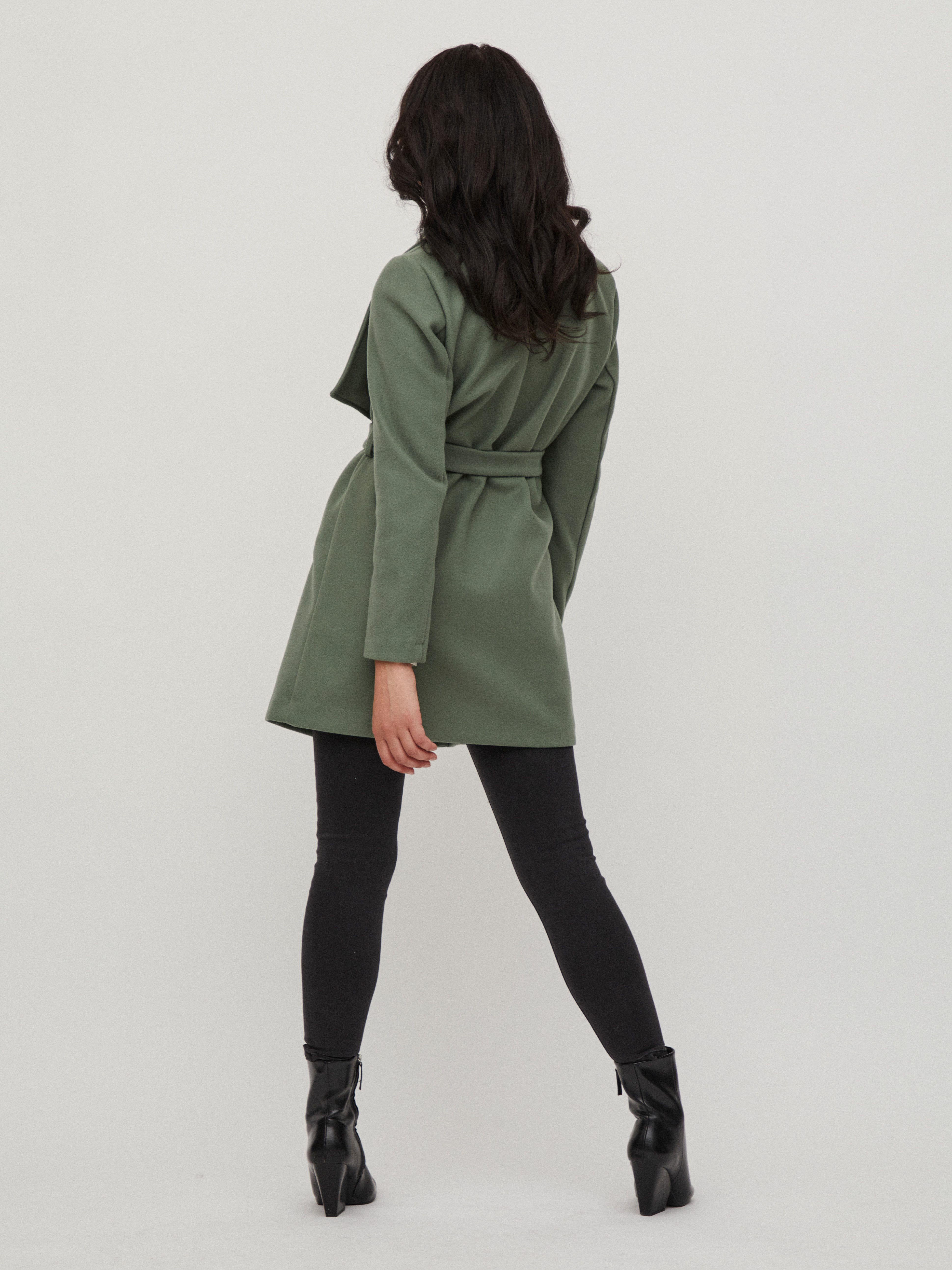 Vila Korte jas VICOOLEY COLLAR BELT COAT - NOOS