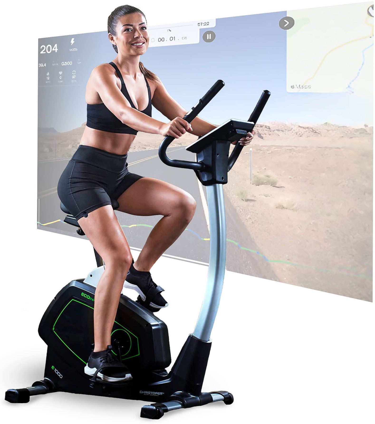 Christopeit Sport® Ergometer Eco 1000 Swinggewicht ca. 10 kg, 24 weerstandsniveaus