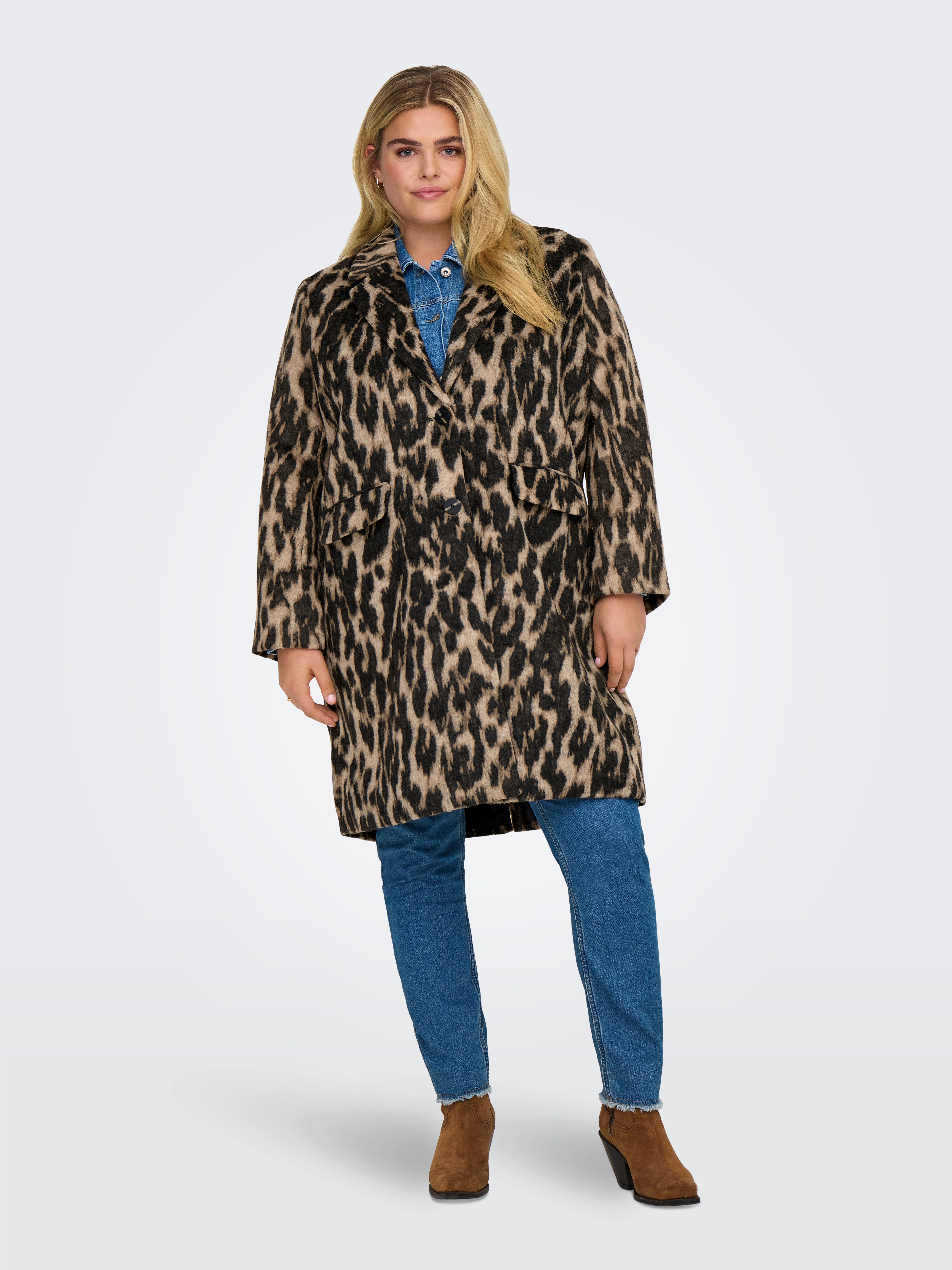 ONLY CARMAKOMA Korte jas CARVALBORG ANIMAL LIFE COAT OTW