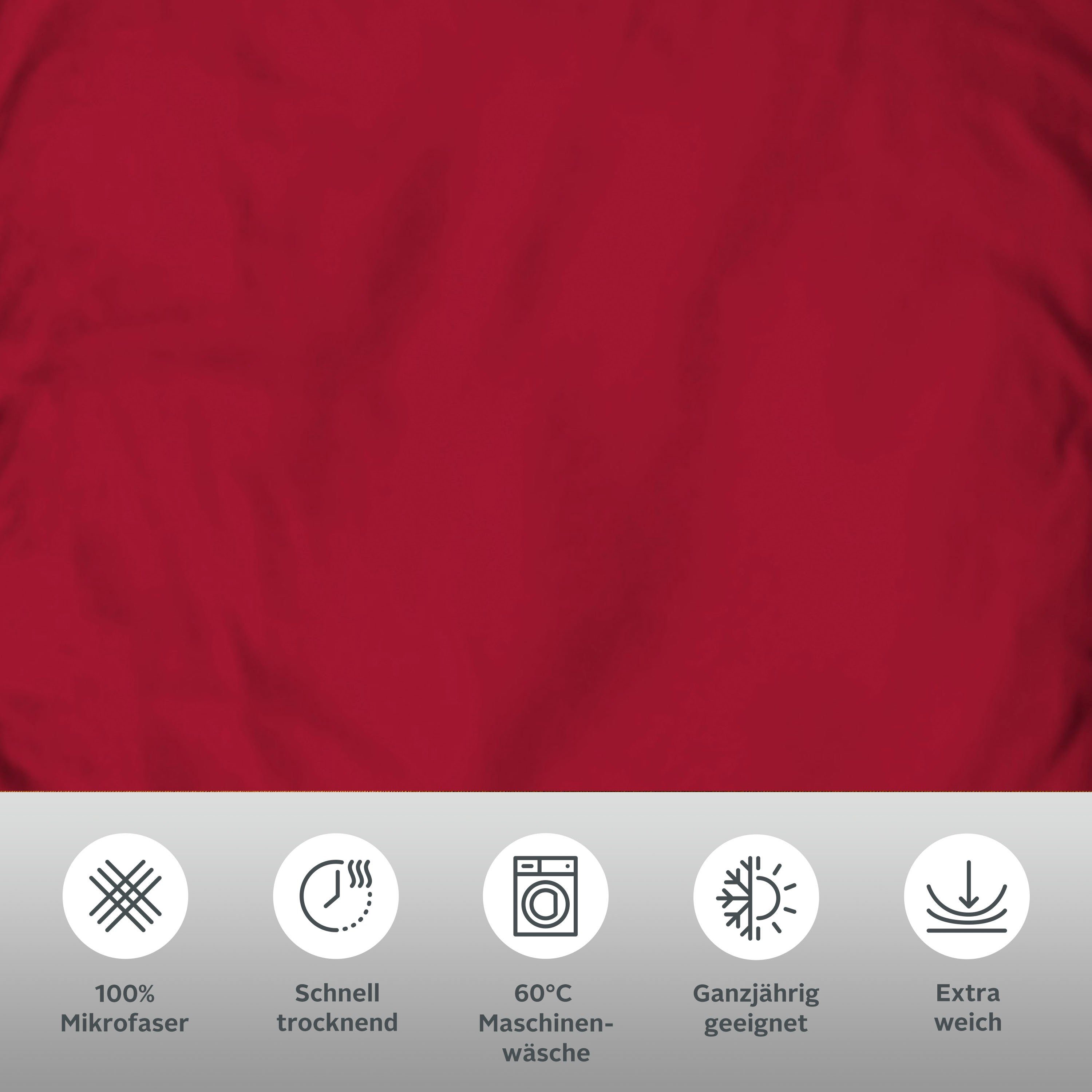 my home Overtrekset Desner Premium kwaliteit, 100 % polyester, zeer zacht, uni, vanaf 135x200 cm