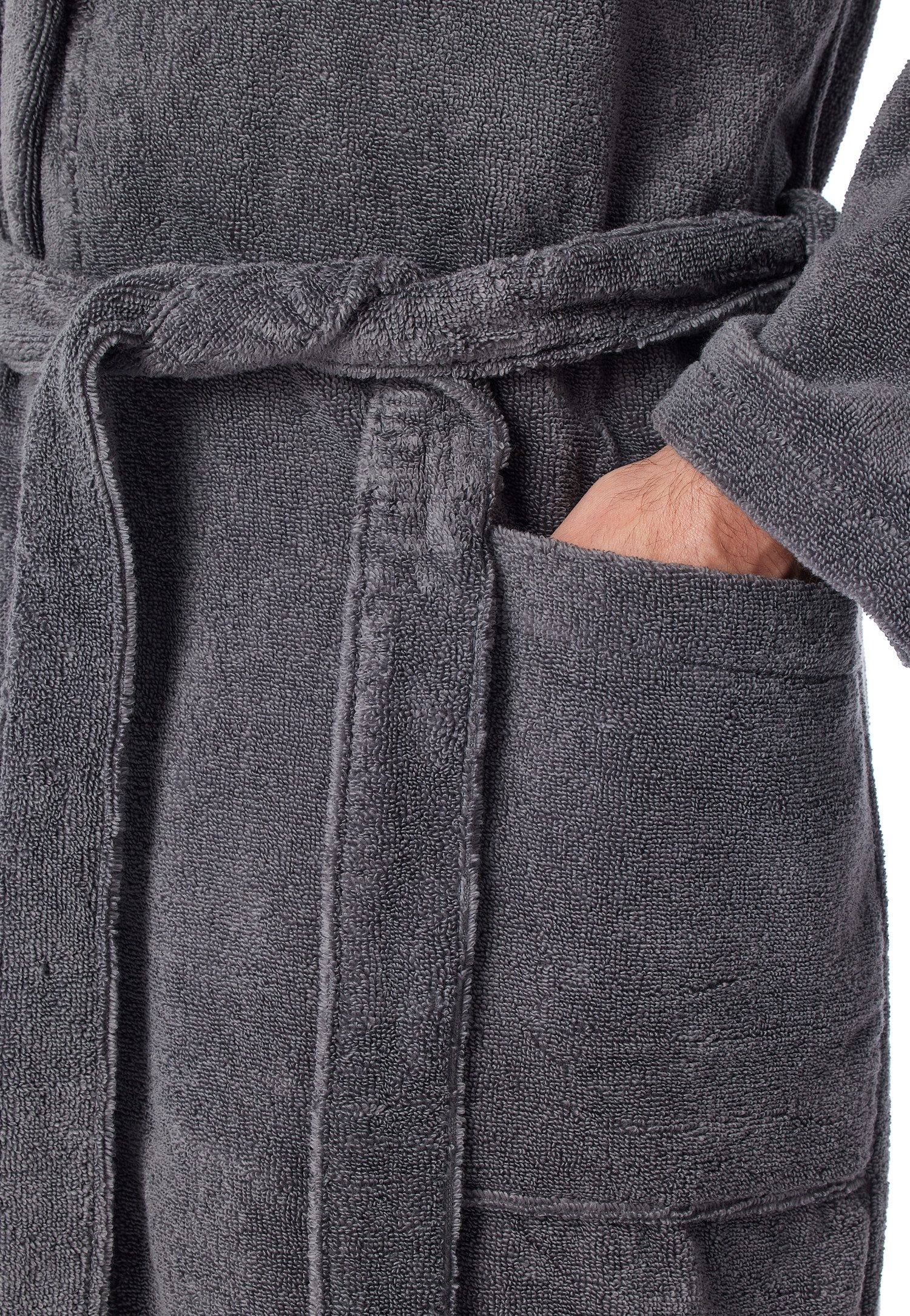 Schiesser Herenbadjas Essentials in zachte comfortabele frottee-kwaliteit