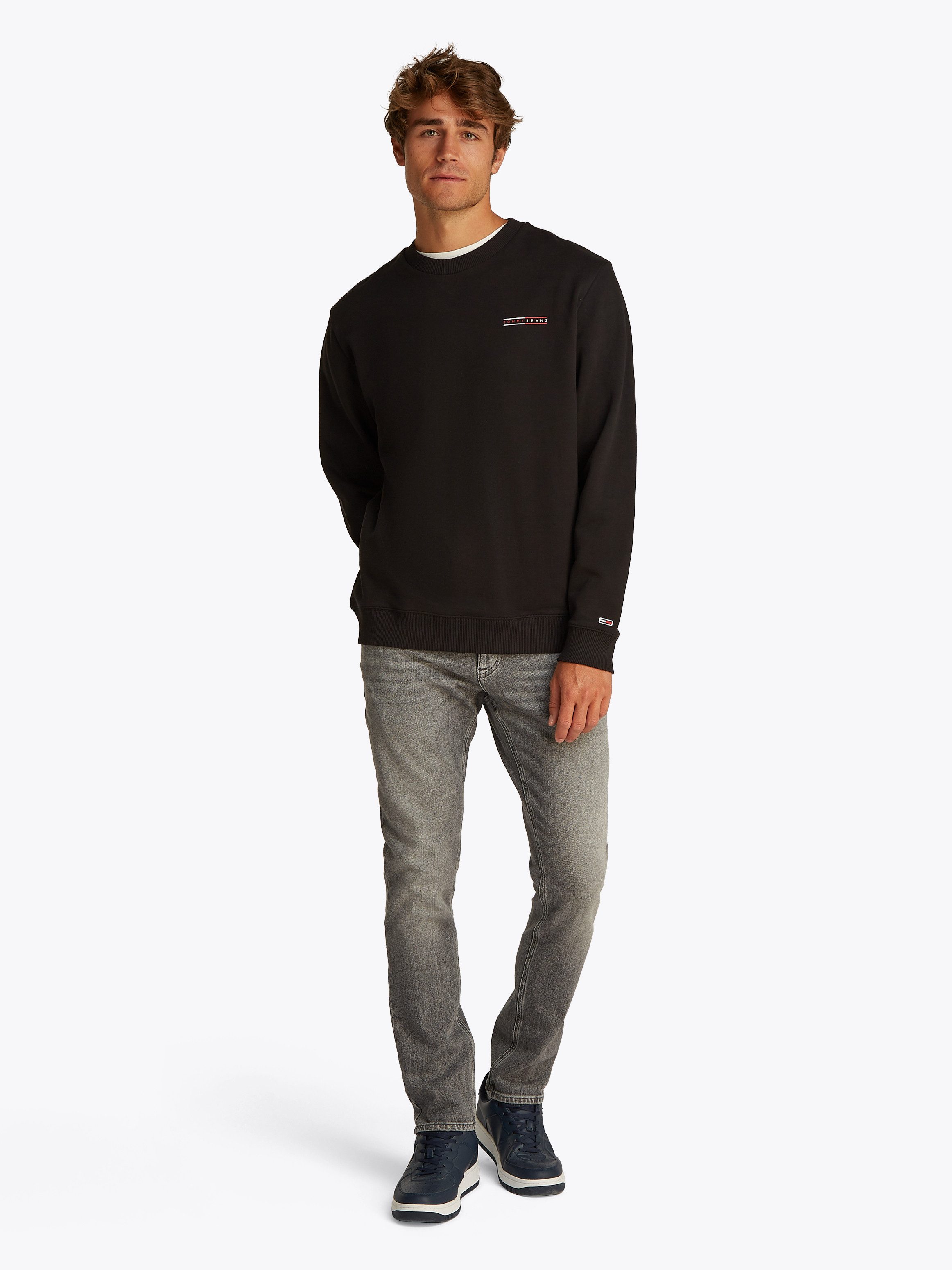 TOMMY JEANS Sweatshirt TJM REG ENTRY GRAPHIC CREW EXT licht overlappende schouders kleine print op de borst