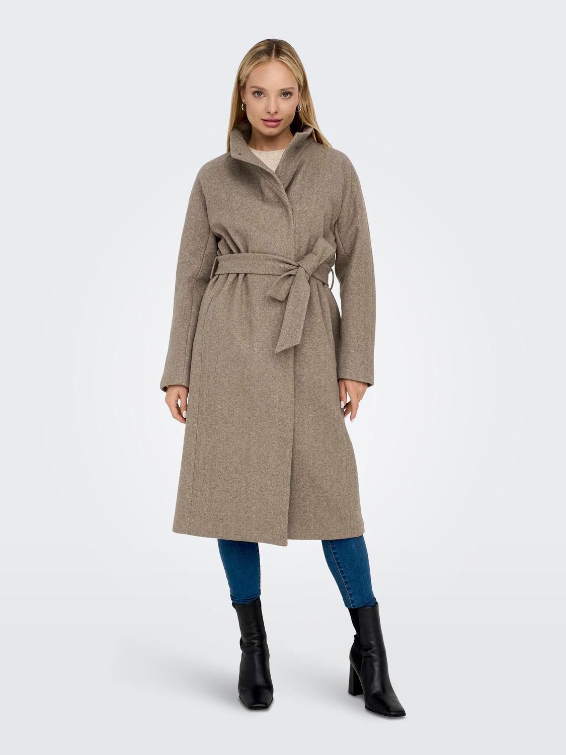 Only Lange jas ONLEMMA LIFE HIGH NECK COAT OTW