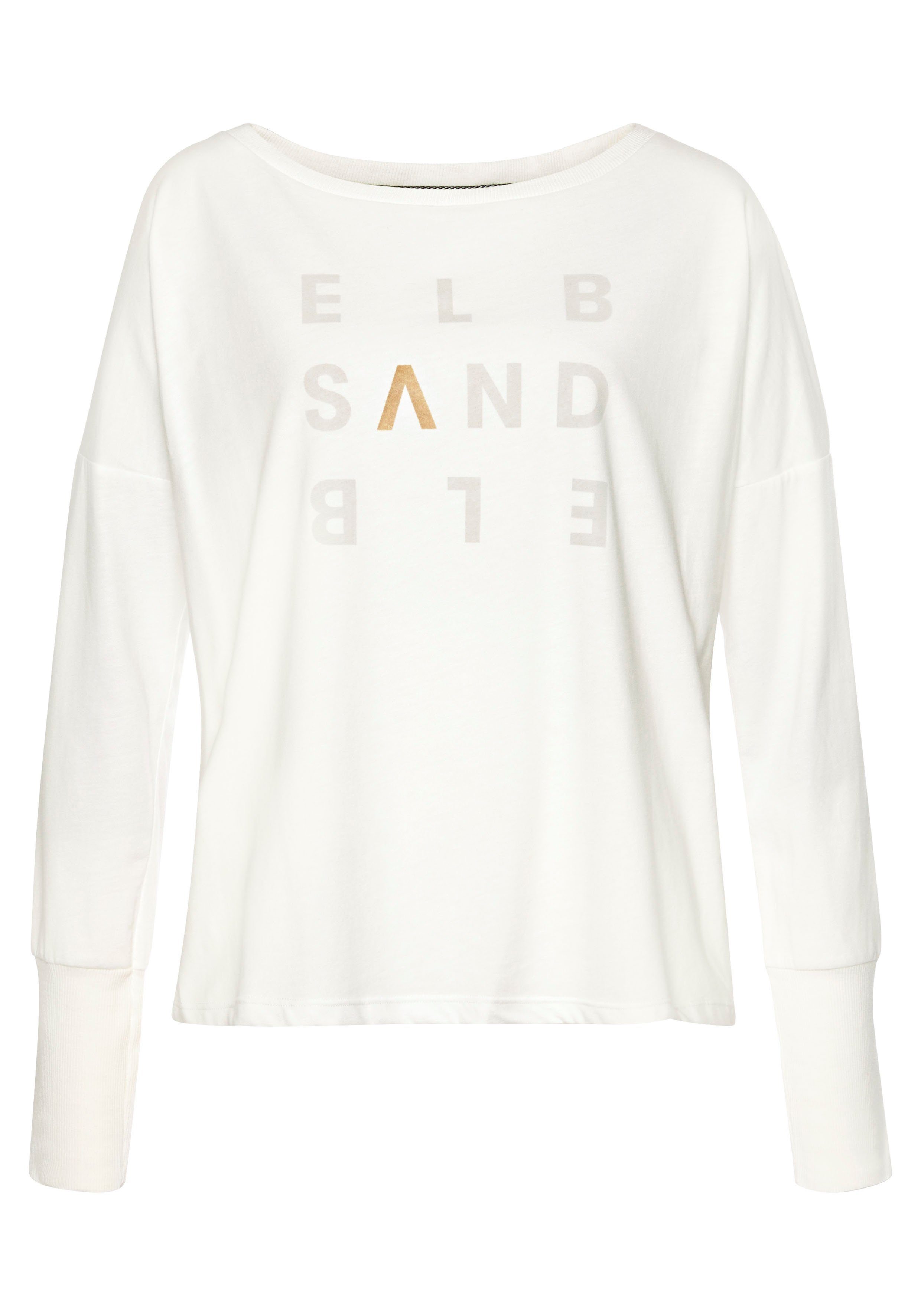 Elbsand Longsleeve Ingiara met logoprint op de voorkant, shirt met lange mouwen, sportief-casual