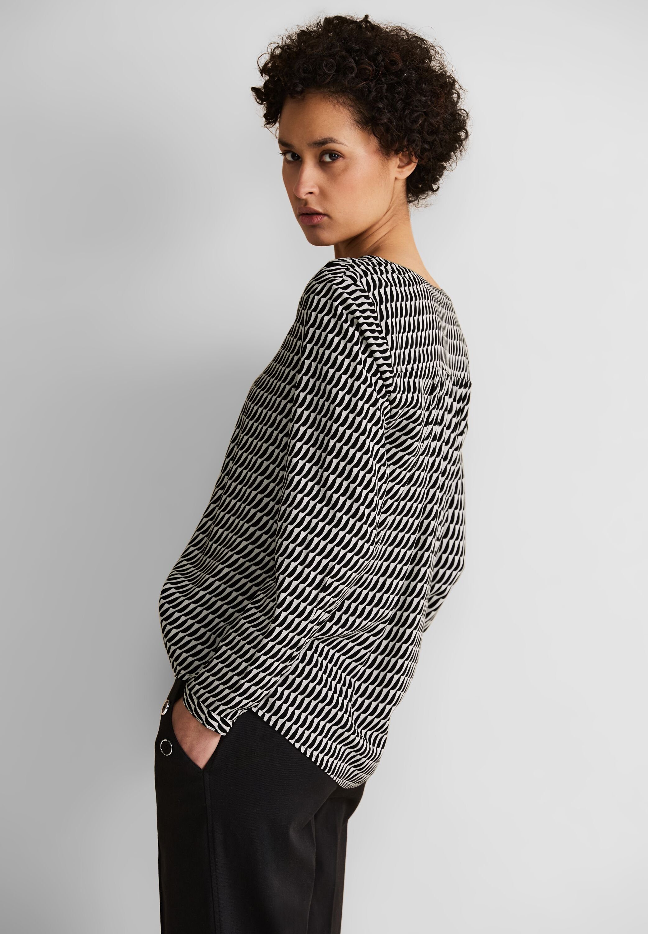 STREET ONE Blouse met lange mouwen met grafisch patroon