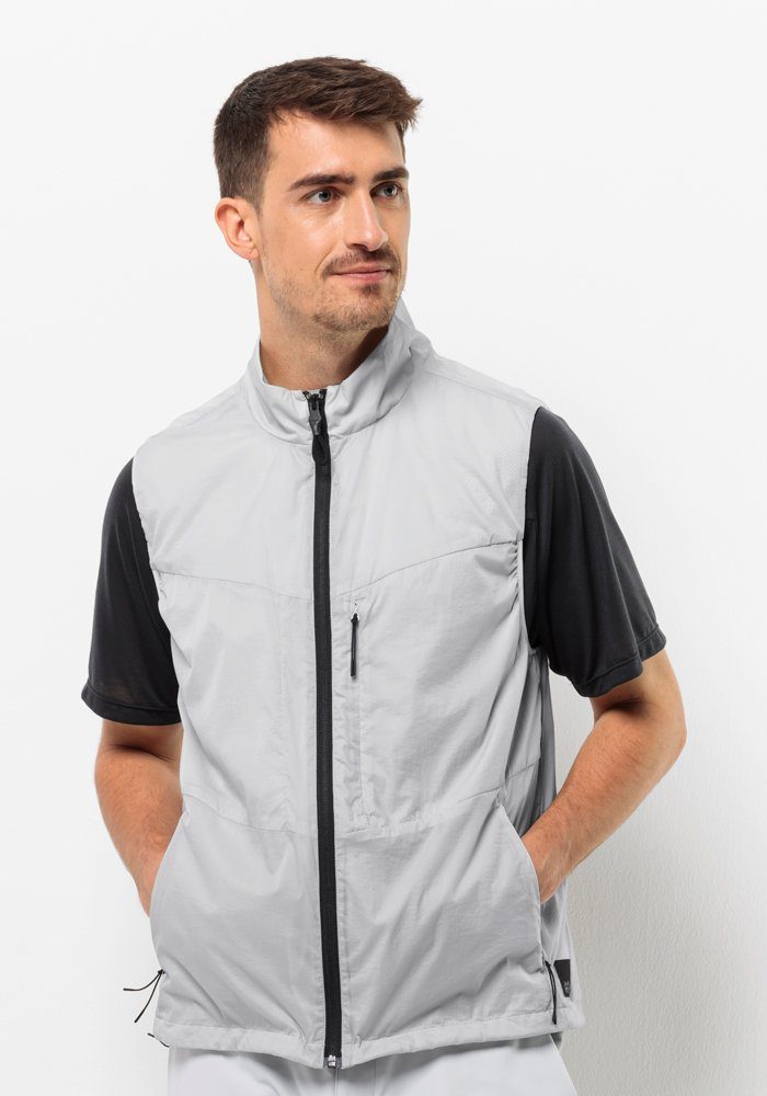 Jack Wolfskin Functionele bodywarmer WANDERJAHR VEST M heren bodywarmers maat S (48) grijs