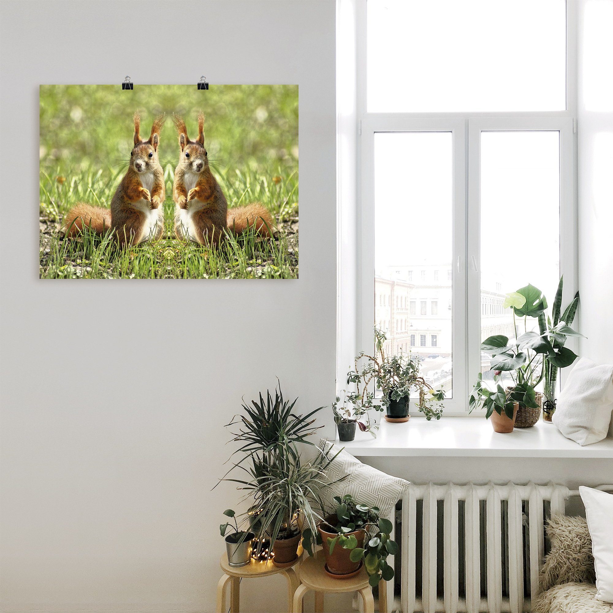 Artland Artprint Rood eekhoorntje tweelingen als artprint op linnen, poster in verschillende formaten maten