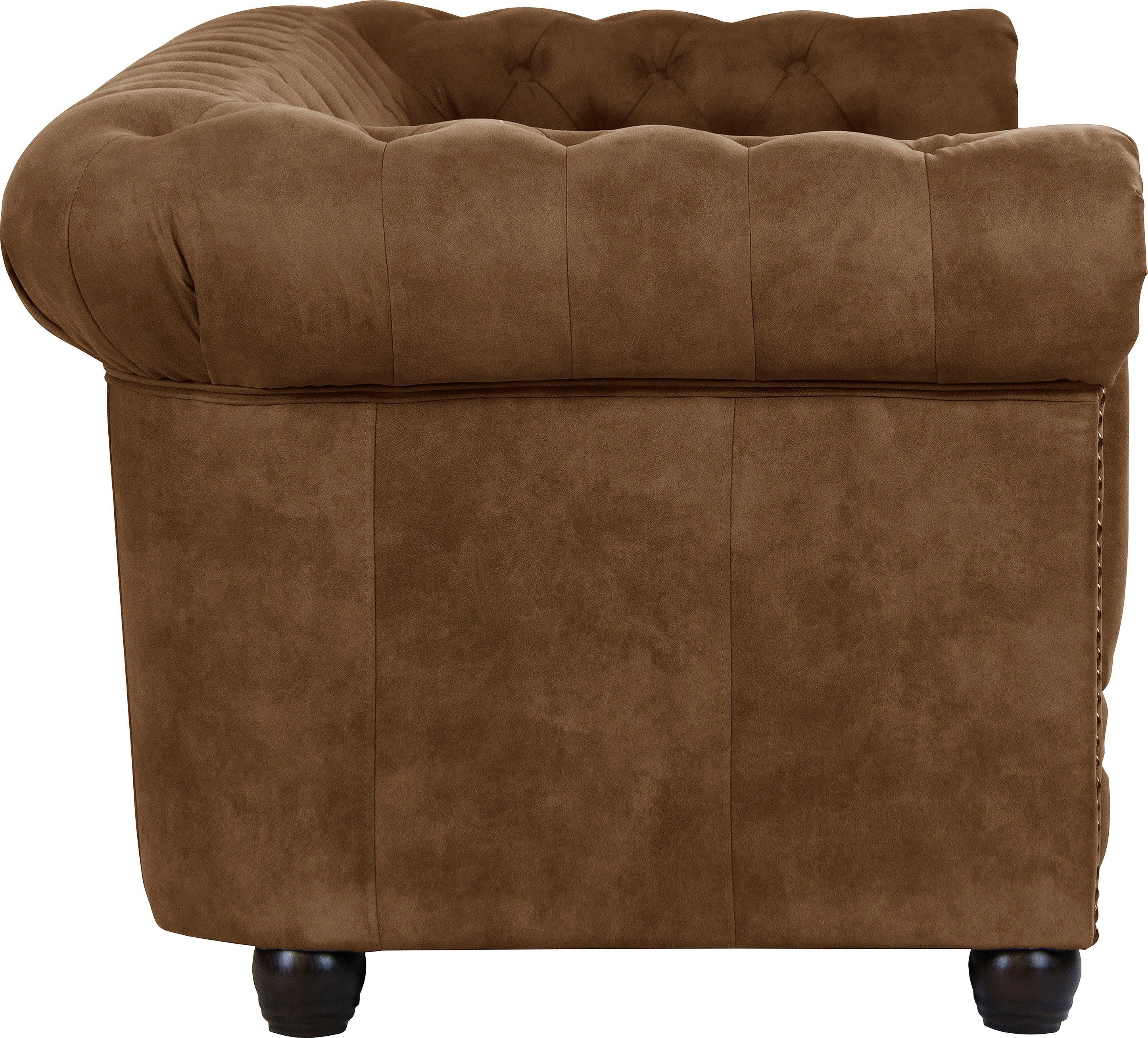 Home affaire Chesterfield-bank Rysum Chesterfield look, in 2 verschillende stoffen, 2 versies snel leverbaar