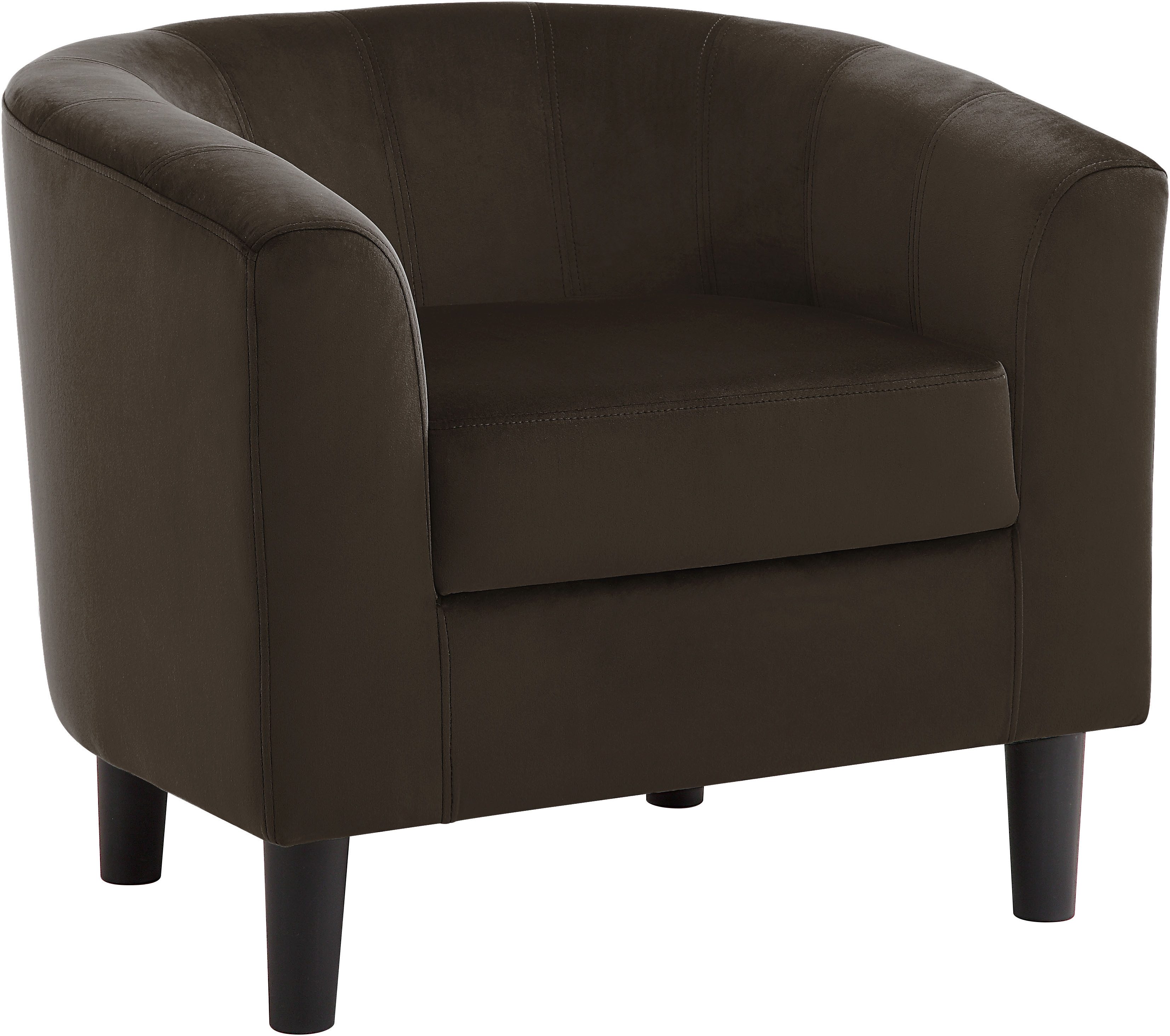 ATLANTIC home collection Fauteuil Carlos Cocktailsessel, loungesessel met fluwelen stof en veerkern
