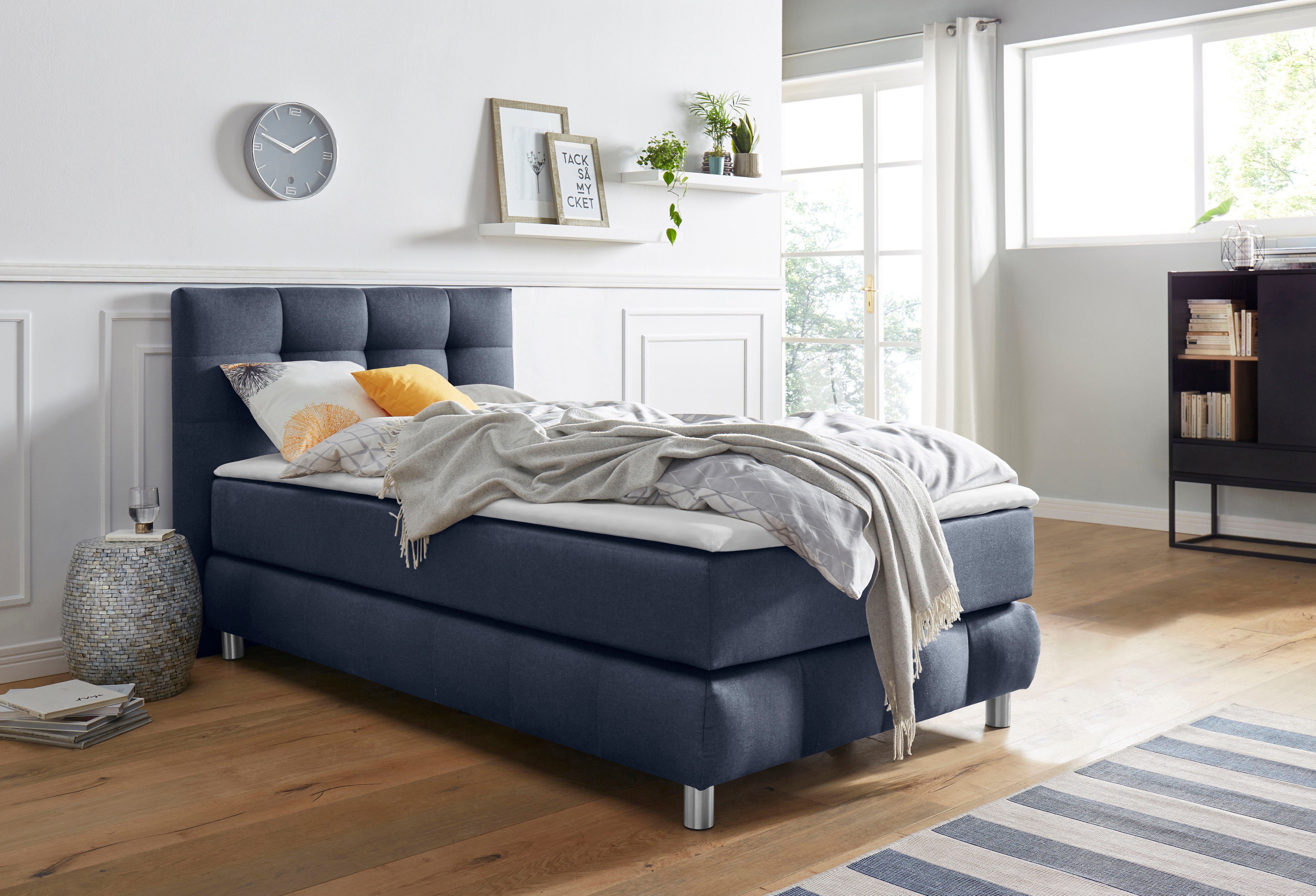 andas Boxspring Salo incl. topmatras, in fluwelige look of structuurstof, 6 breedten, 2 hardheden, tfk ook in hardheid 4. 3 matrassoorten