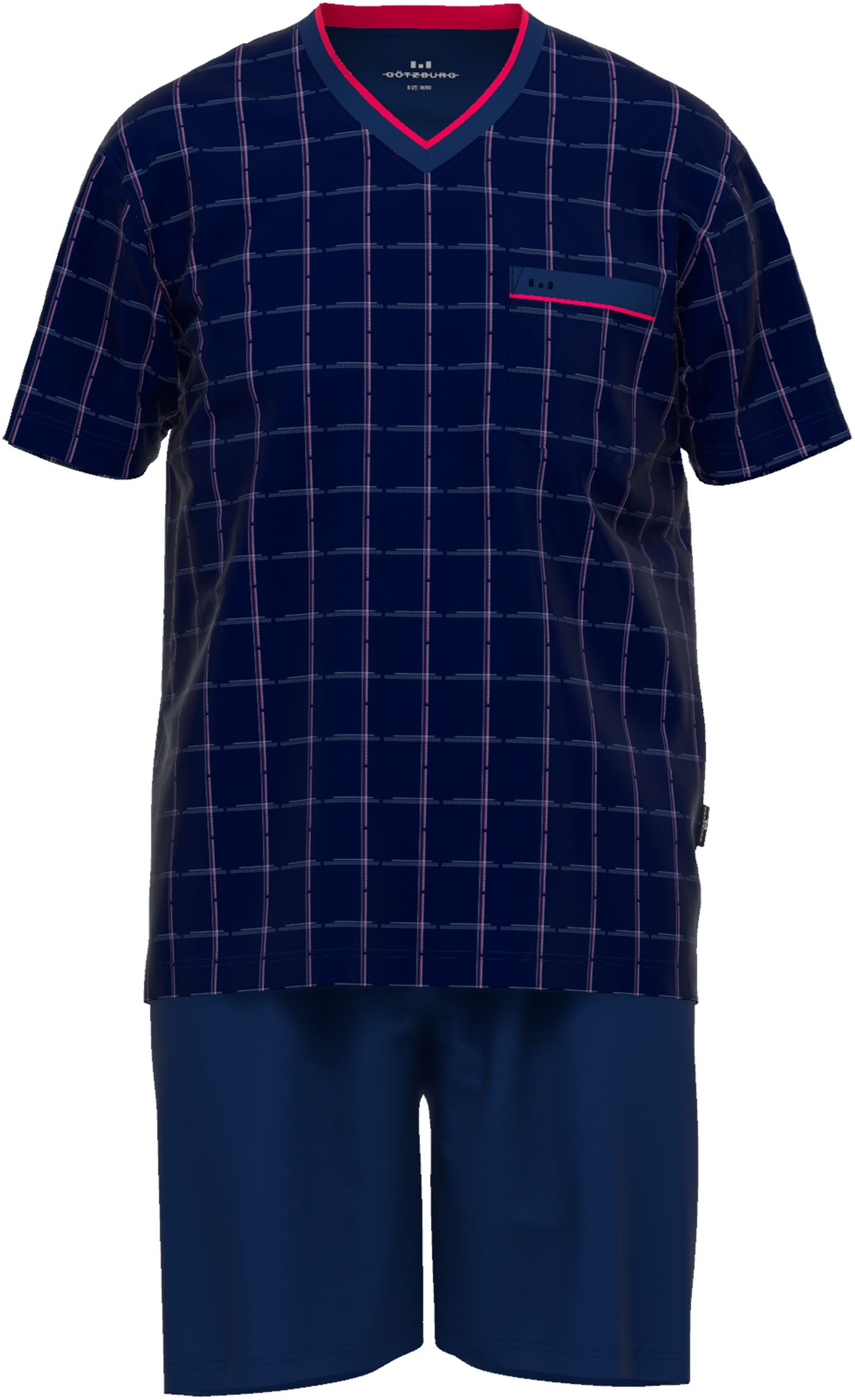 GÖTZBURG Shortama Bronx met fijne contrastnaad en coole patroon (2-delig)