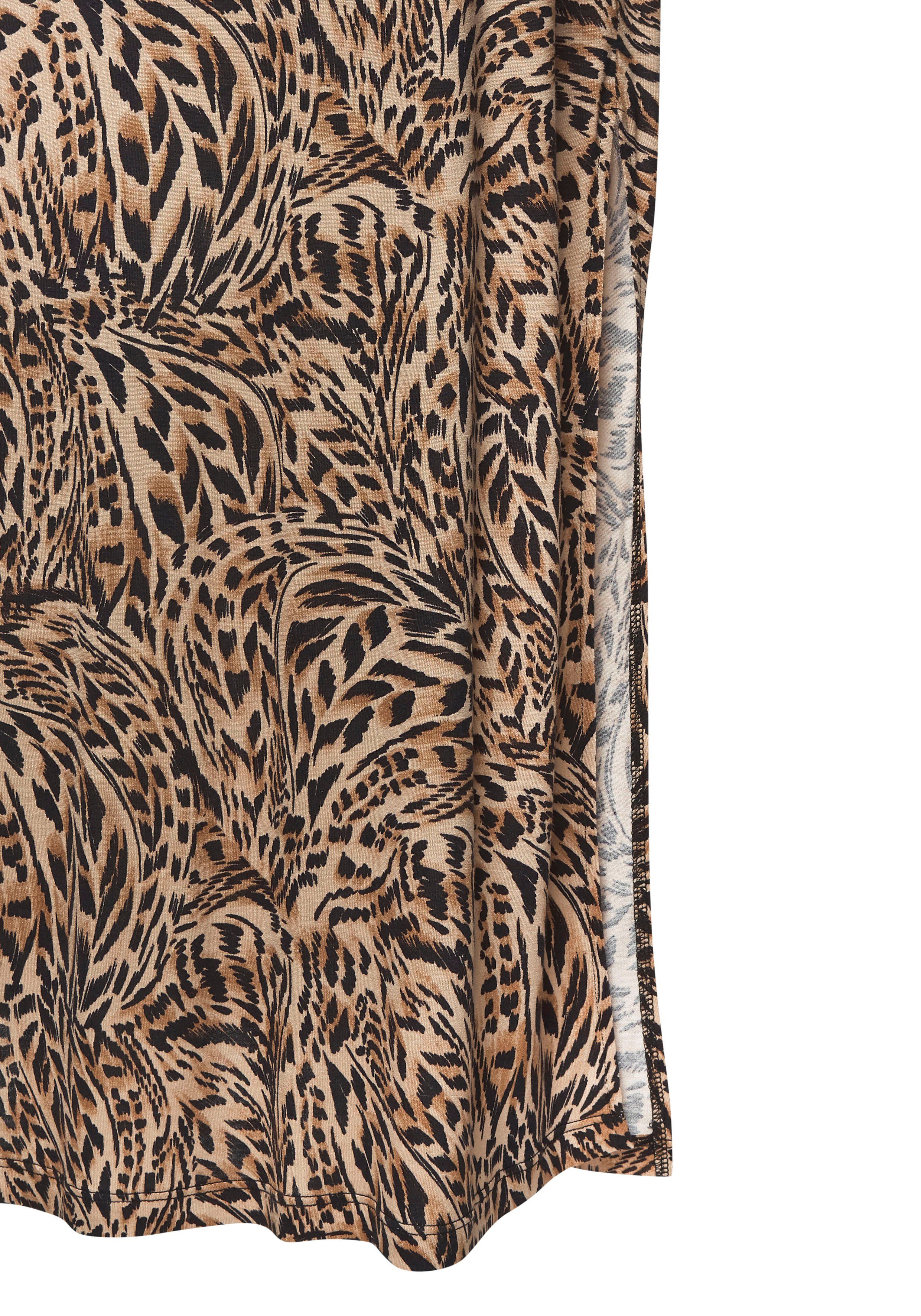 Buffalo Maxi-jurk met alloverprint en split, zomerjurk, strandjurk
