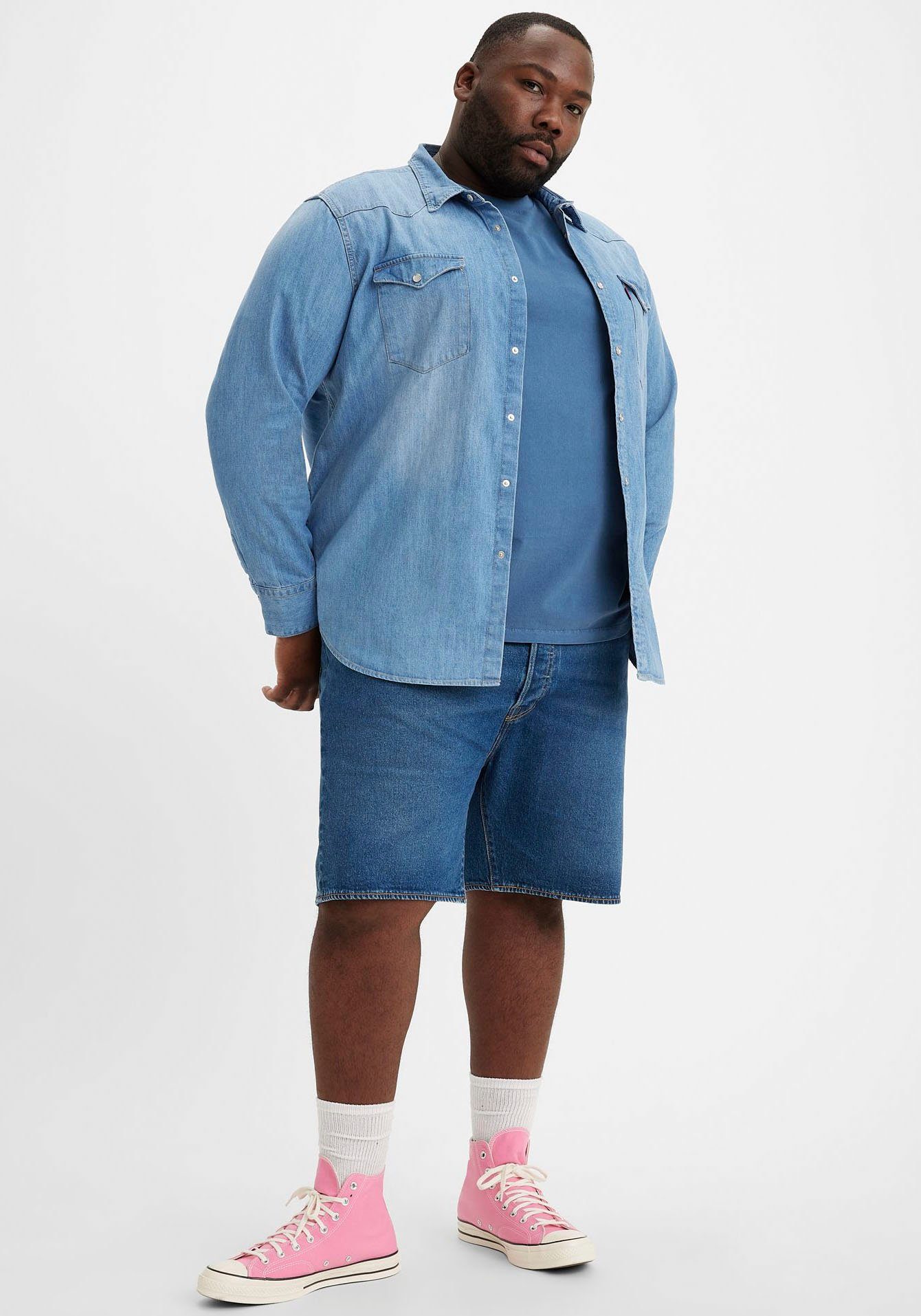 Levi's® Plus Jeansbermuda 501 HEMMED SHORTS met stretchaandeel