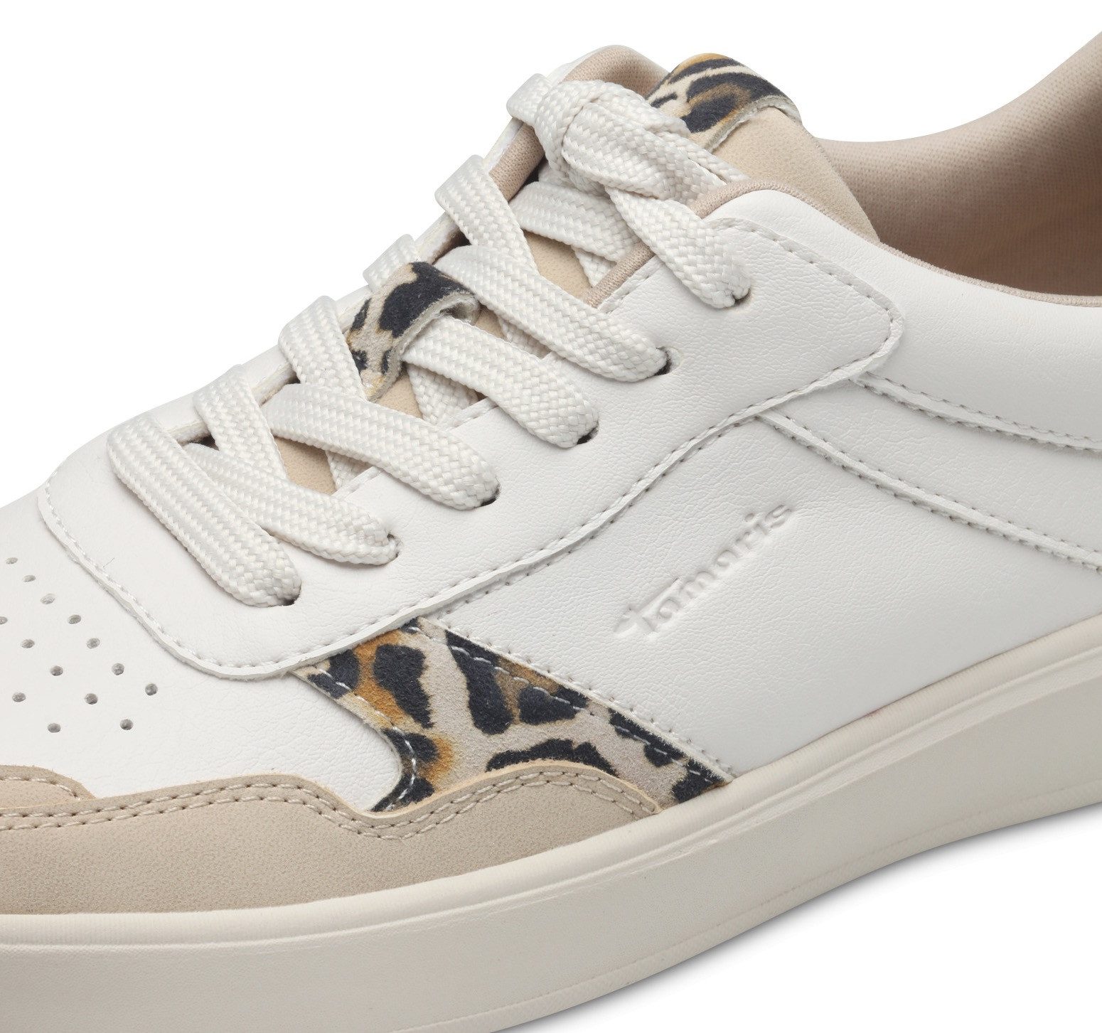 Tamaris Plateausneakers vrijetijdsschoen, lage schoen, veterschoen met contrastafwerkingen