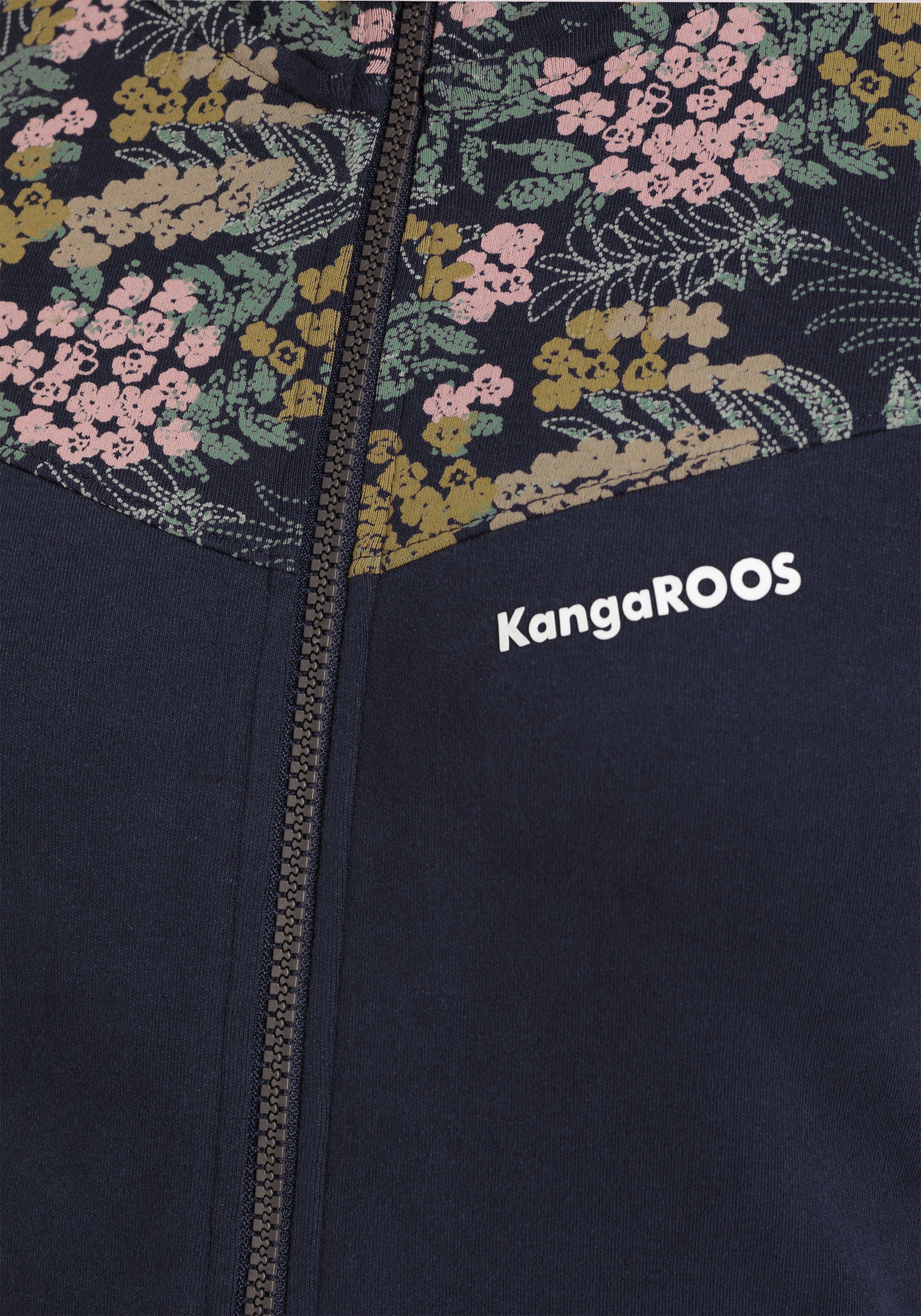 KangaROOS Capuchonsweatvest met all-over bloemenprint nieuwe collectie