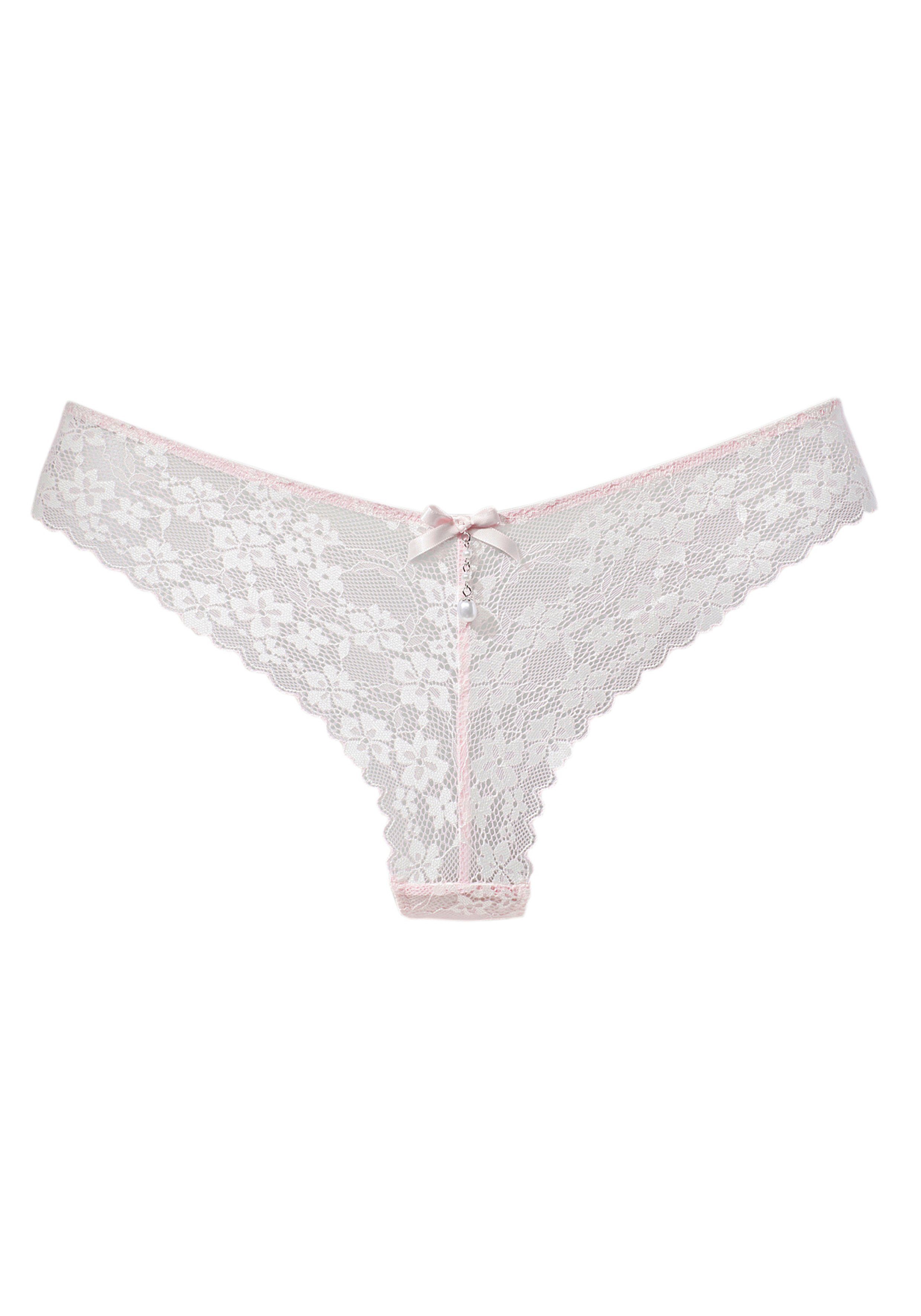 Lascana String rondom van gebloemde kant, dessous