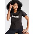 timberland t-shirt regular logo tee zwart